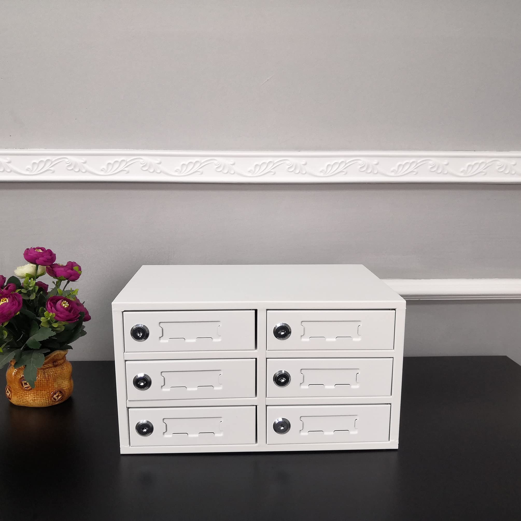 FixtureDisplays® 6-Slot Cellphone Locker & Charging Station - 14.2