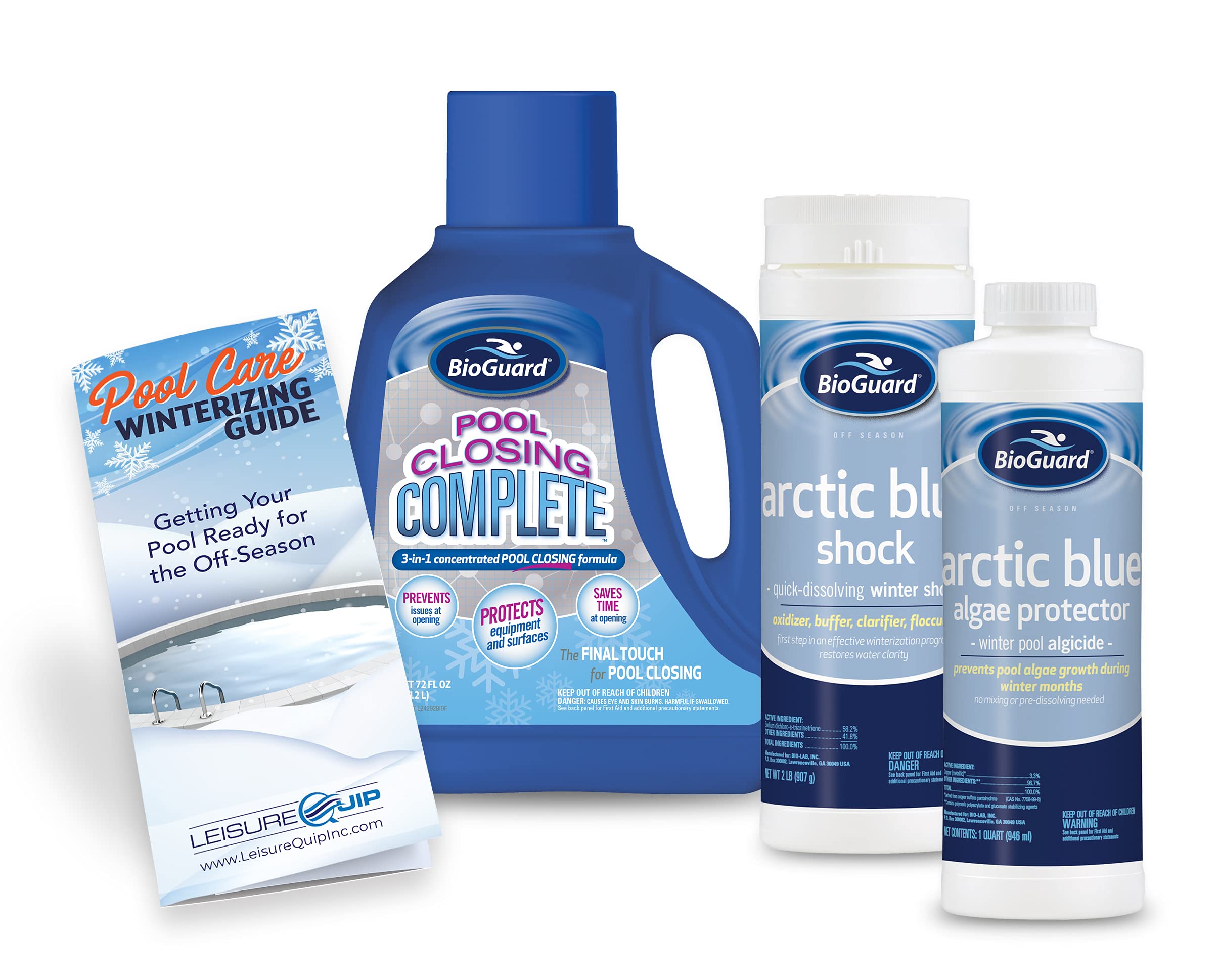 Premium BioGuard Arctic Blue Winter Pool Closing Kit for Small Pools (Up to 12,000 Gallons) - Complete Winterizing Solution for In-Ground & Above-Ground Pools - Protect Your Pool During Cold Months
