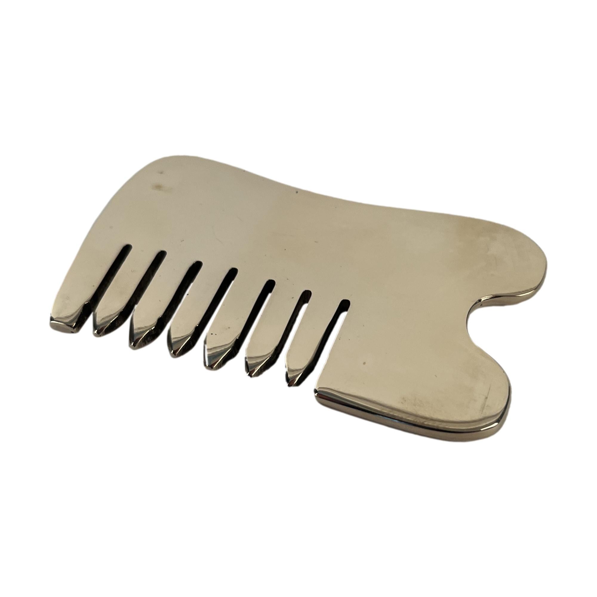 Diamond Way Ayurveda Kansa Gua Sha Comb - Authentic Ayurvedic Massage Tool for Face & Scalp, Relaxation & Skin Rejuvenation - Perfect for Self-Care & Spa Treatments