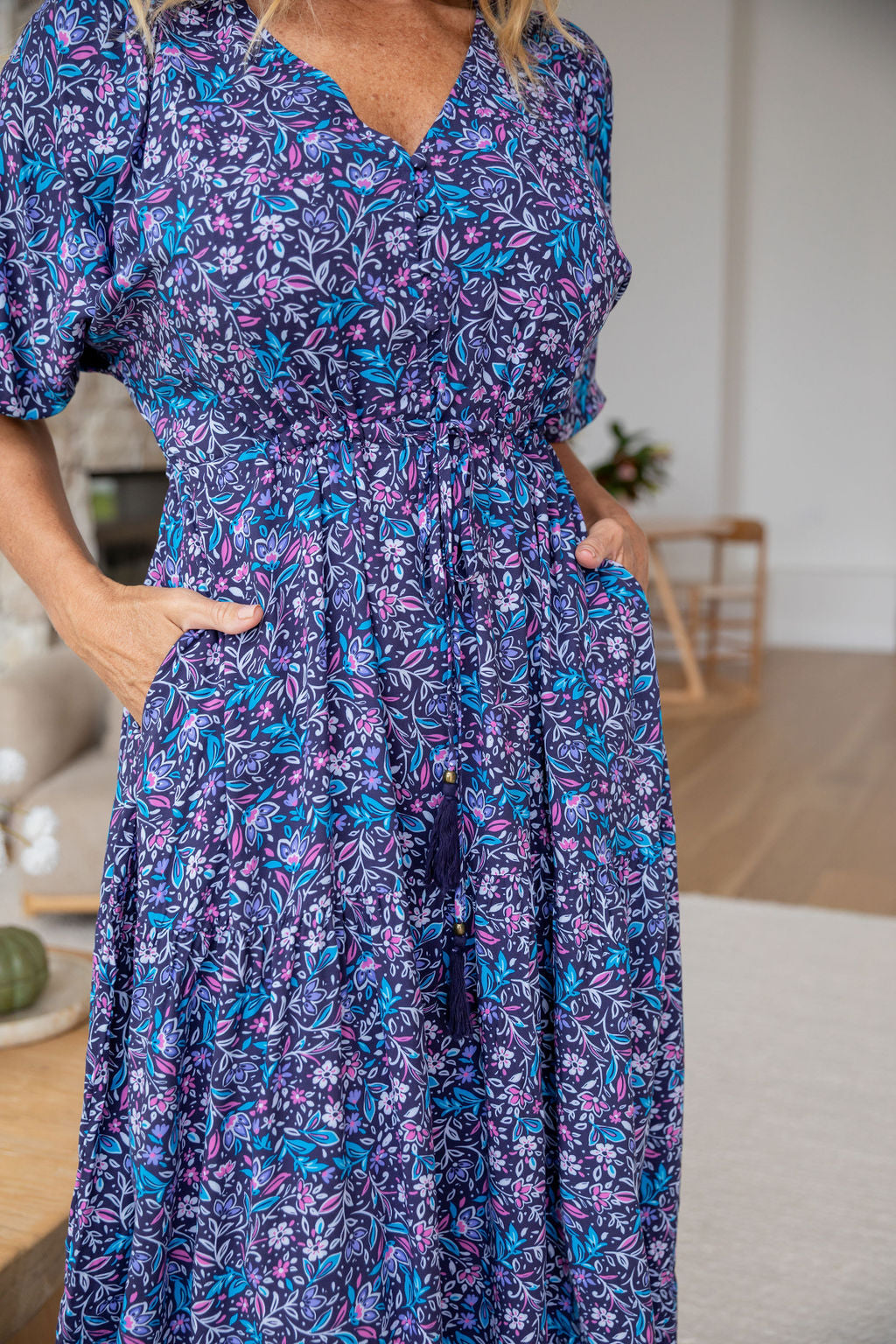 Addison Dress in Jasmine - Elegant Floral Summer Dress for Women | Perfect for Weddings, Parties & Casual Outings