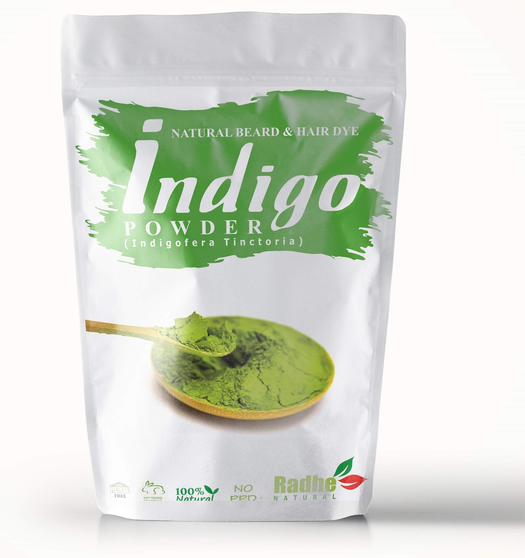 Organic Radhe Natural Indigo Powder for Hair & Beard Dye - 200g | Chemical-Free Black Hair Color | Perfect for DIY Hair Coloring & Natural Beauty Care