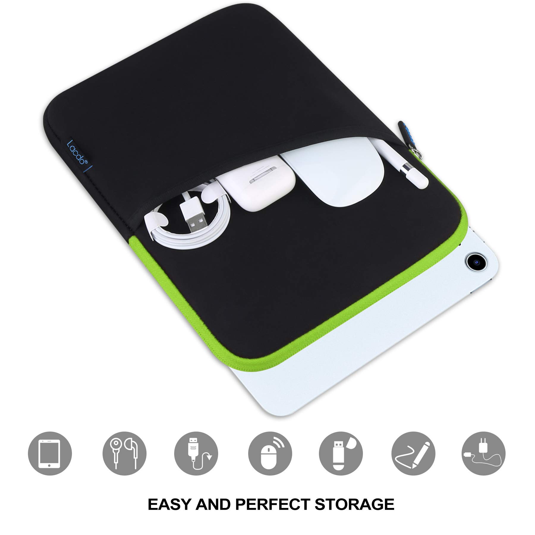 Lacdo 11 Inch Tablet Sleeve Case - Compatible with iPad Pro M4/Air M3 M2/A16, 10.9