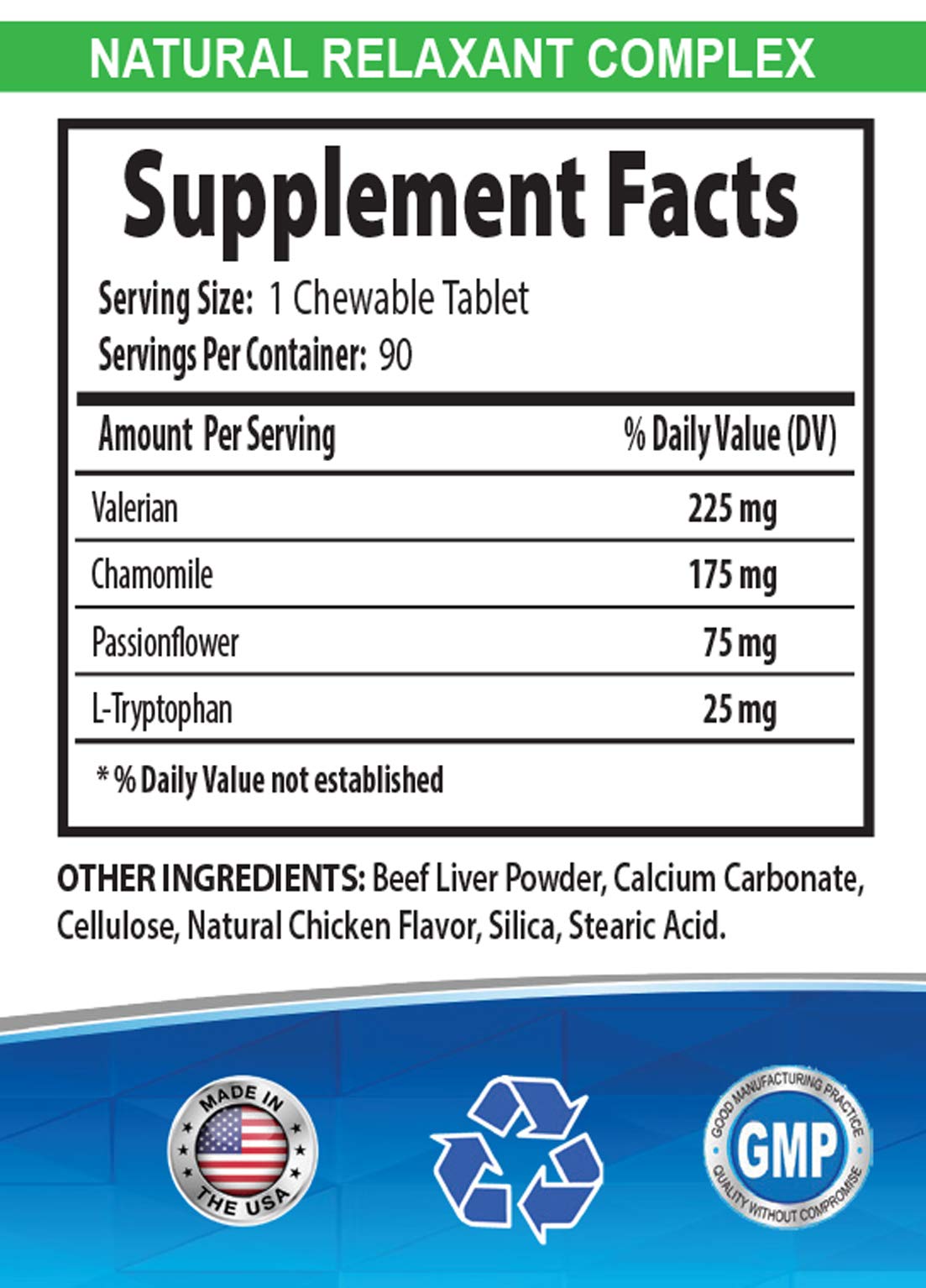 Natural Dog Anxiety Relief Treats with Valerian Root - Calming Formula for Aggressive, Stressed Pets - 90 Chews per Bottle - Safe for Dogs & Cats - Perfect for Thunderstorms, Travel & Separation Anxiety