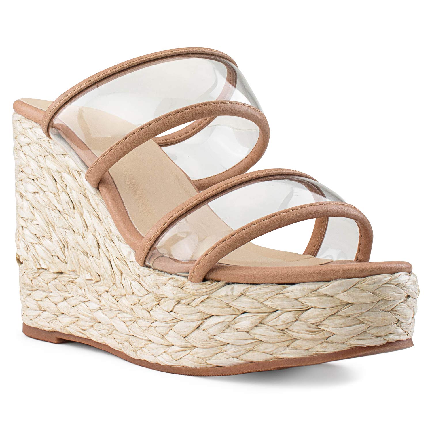 RF ROOM OF FASHION Women's Clear Band Wedge Sandals - Comfortable Summer Beach Shoes for Outdoor Walking, Vacation & Casual Wear