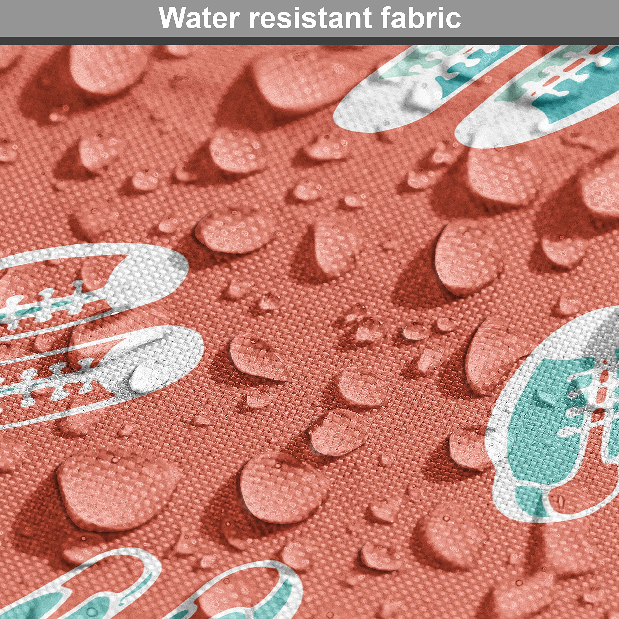 Ambesonne Sports Sneakers Fabric by The Yard - Doodles Running Shoelaces Design, Decorative Upholstery Material for DIY Shoes, Home Decor & Crafts, 2 Yards, Seafoam White - Perfect for Custom Sneakers, Throw Pillows & Craft Projects