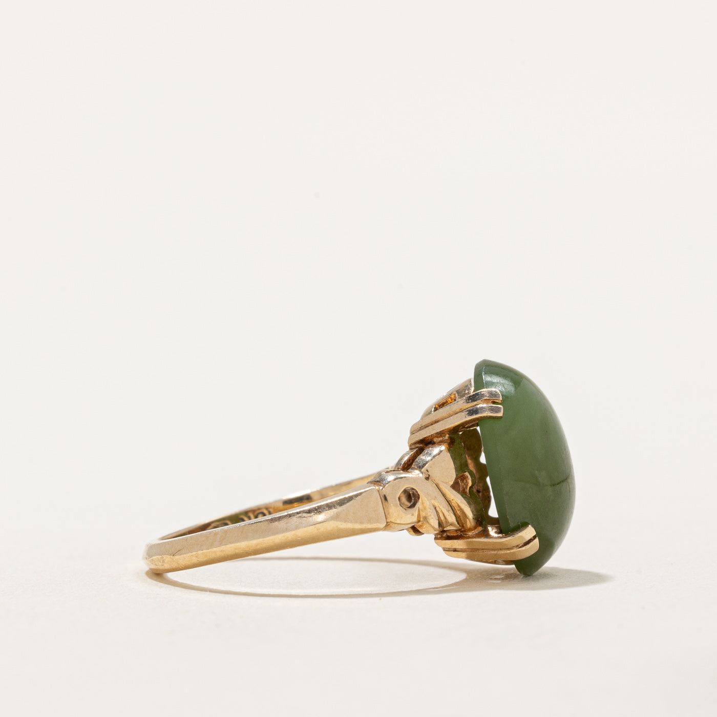 4.00ct Natural Nephrite Jade Cocktail Ring - Size 5.75 | Elegant Statement Jewelry for Women | Perfect for Parties, Weddings & Special Occasions