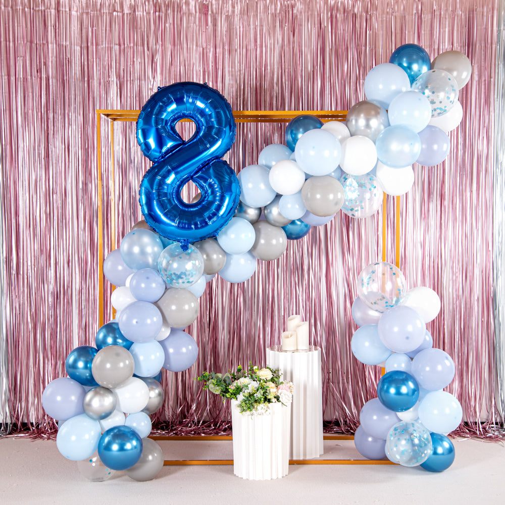 Balloonify Blue Mylar Number 8 Balloon - 40 Inch Large Foil Balloon for Birthday Party Decorations, Baby Showers & Anniversary Celebrations (1 Count Box)