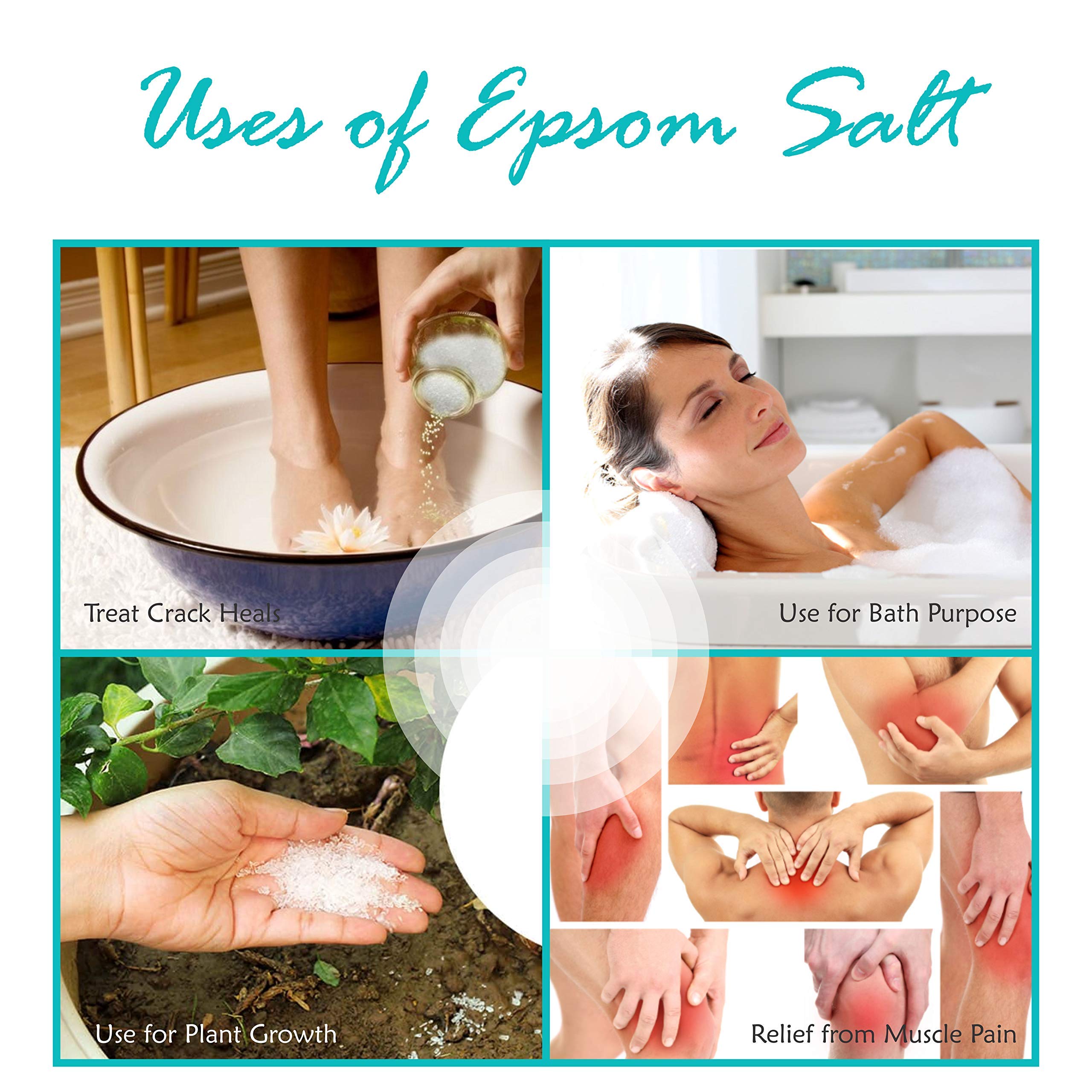 Old Tree Epsom Bath Salt Granules for Muscle Relief & Pain Relief - 800G Magnesium Sulfate Crystals - Relaxing Bath Soak for Sore Muscles, Stress Relief & Better Sleep