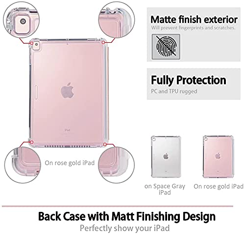 Valkit iPad 6th/5th Generation Case (2018/2017 Model) - 9.7 Inch Protective Cover with Pencil Holder & Auto Wake/Sleep | Smart Folio Stand | Translucent Frosted Back Cover | Sky Blue | Perfect for Work, School & Travel