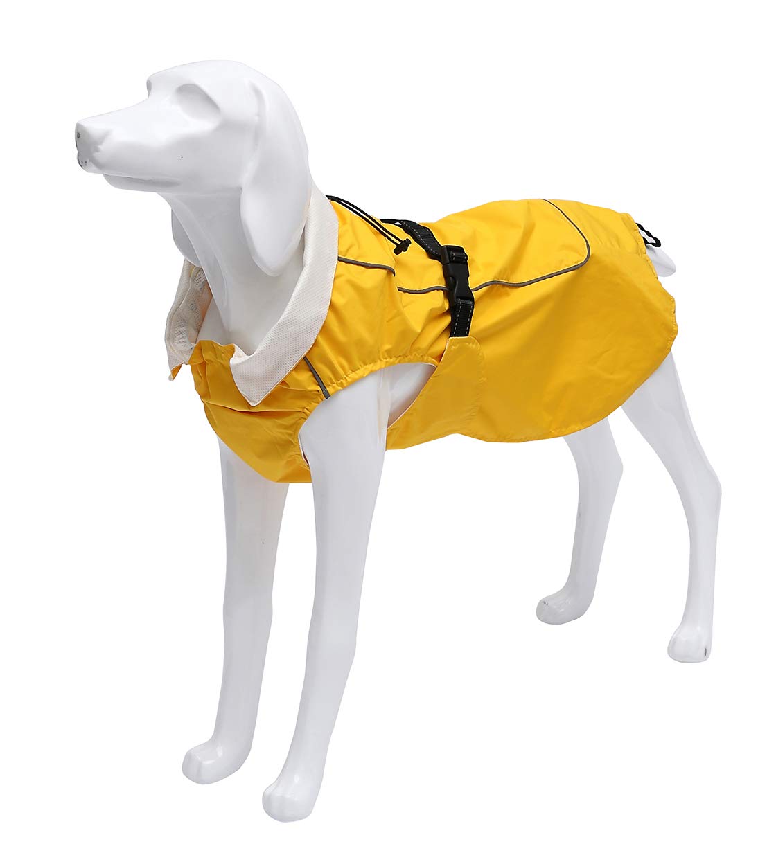 Waterproof Dog Raincoat with Reflective Stripes - Adjustable Drawstring for Large, Medium & Small Dogs | Lightweight & Stylish Pet Rain Jacket for Walking, Hiking & Outdoor Adventures