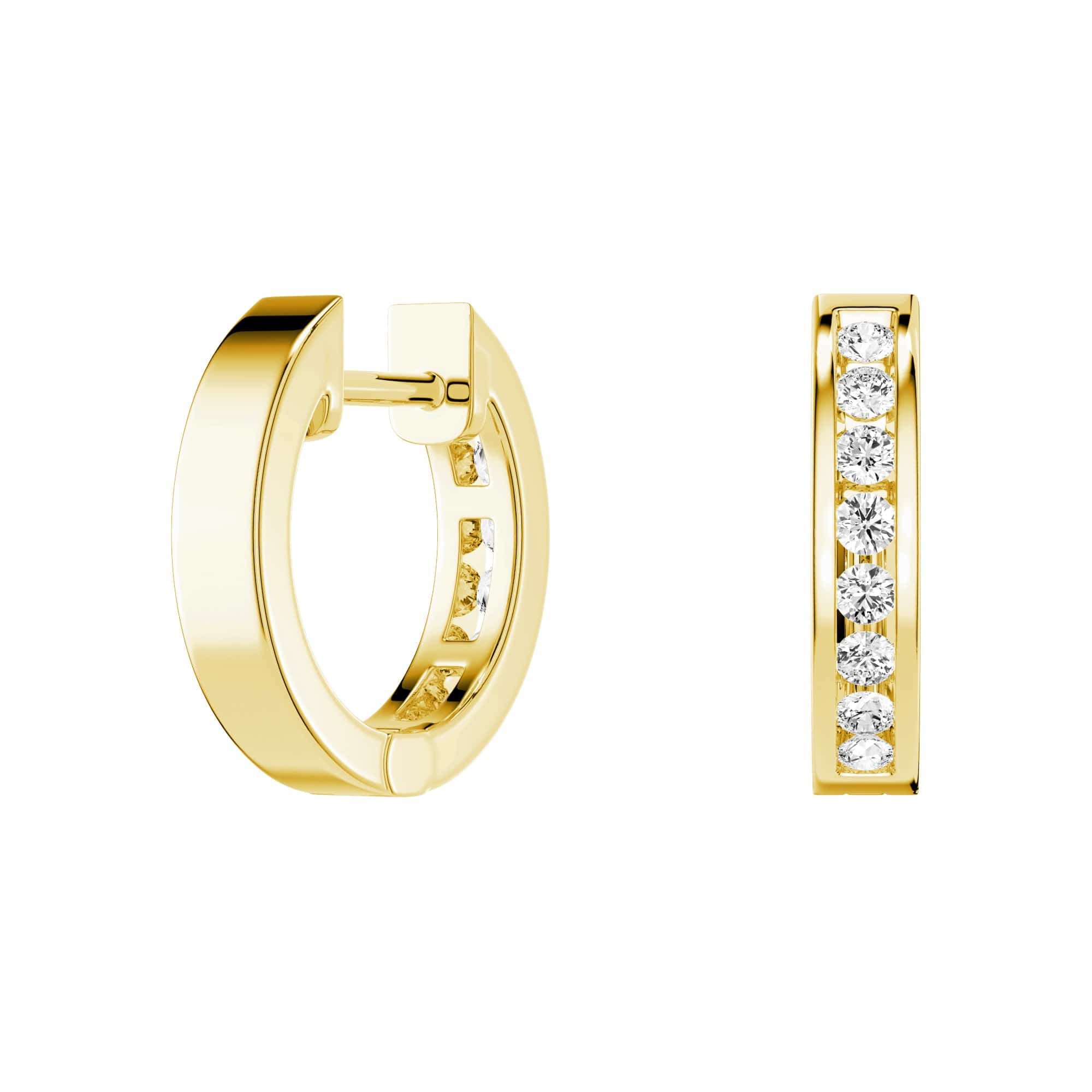 Round Cut Moissanite Channel Set Hoop Earrings for Women - Durable 925 Sterling Silver Wedding Jewelry - Perfect for Bridal, Anniversary & Special Occasion Gifts