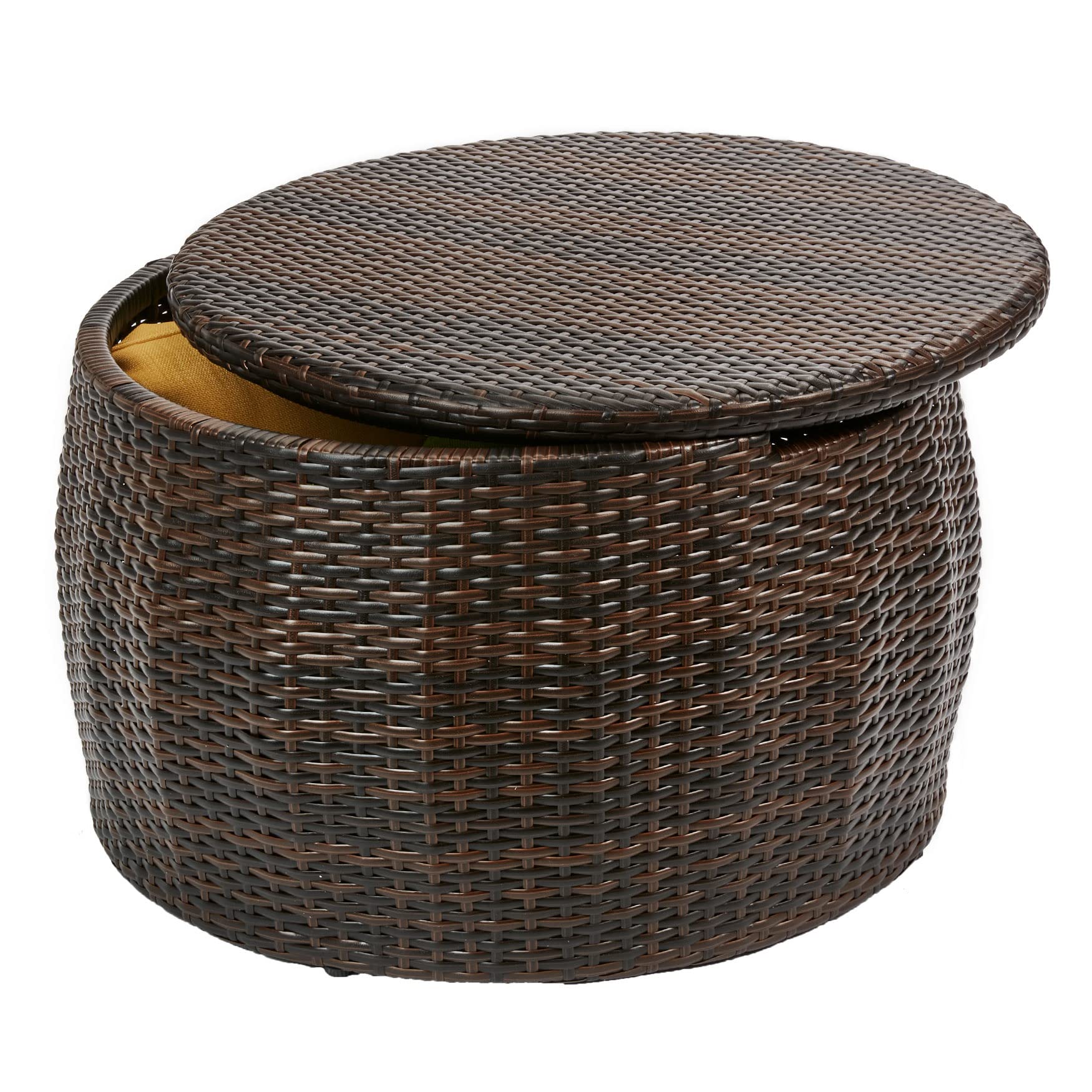 BrylaneHome Santiago Round Storage Table - Haze | Modern Side Table with Storage | Perfect for Living Room, Bedroom, or Office
