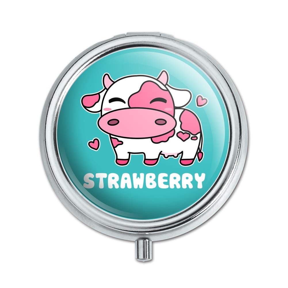 Kawaii Strawberry Milk Cow Pill Case - Cute Trinket Box for Jewelry & Small Items | Perfect Gift for Girls, Teens & Kawaii Lovers | Home, Office & Travel Organizer