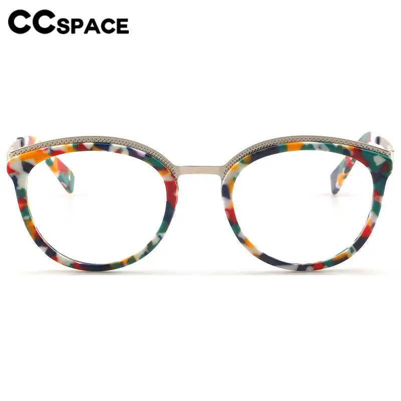 CCspace Unisex Full Rim Large Cat Eye Acetate Eyeglasses 56913 - Stylish Retro Frame for Men & Women - Perfect for Reading, Fashion, and Everyday Wear