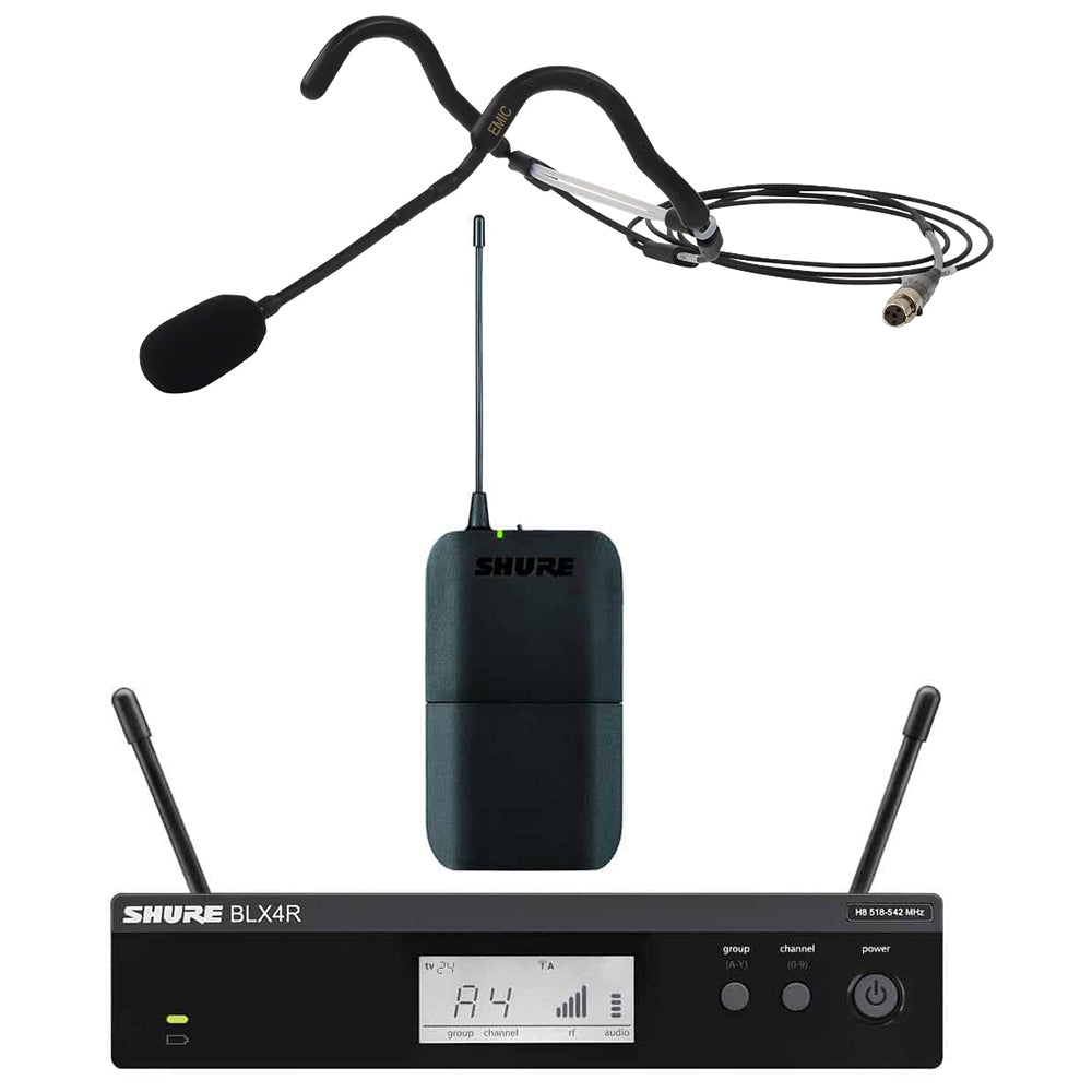 Shure BLX14R Professional Rack-Mountable Wireless Receiver with E6 Fitness Headset Microphone - Ideal for Gym Instructors, Fitness Trainers & Stage Performers