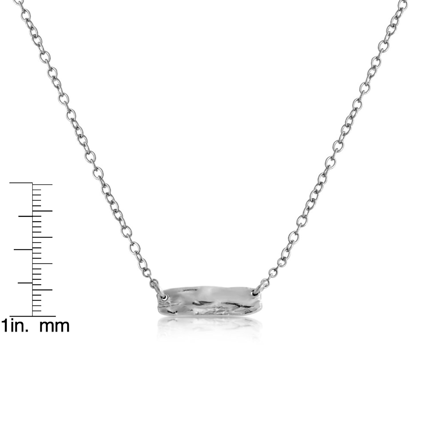 925 Silver Karma Bar Necklace - Elegant Sideways Charm Pendant for Daily Wear