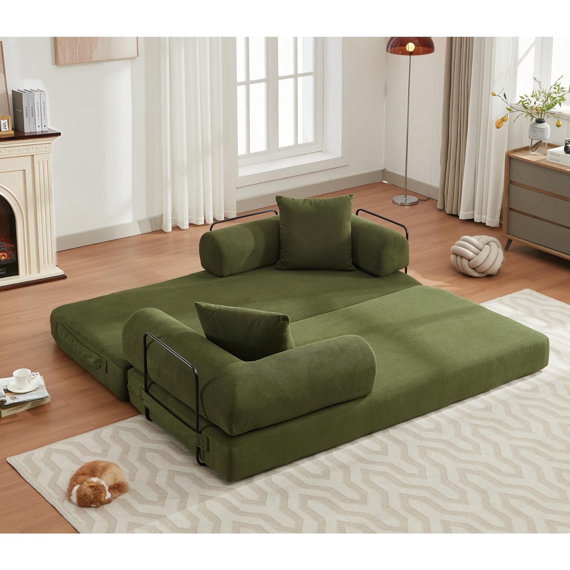 3-Seat Folding Sofa Bed - King Size Convertible Sleeper with High-Density Foam & Non-Slip Pad - Perfect for Small Spaces, Guest Rooms & Apartments