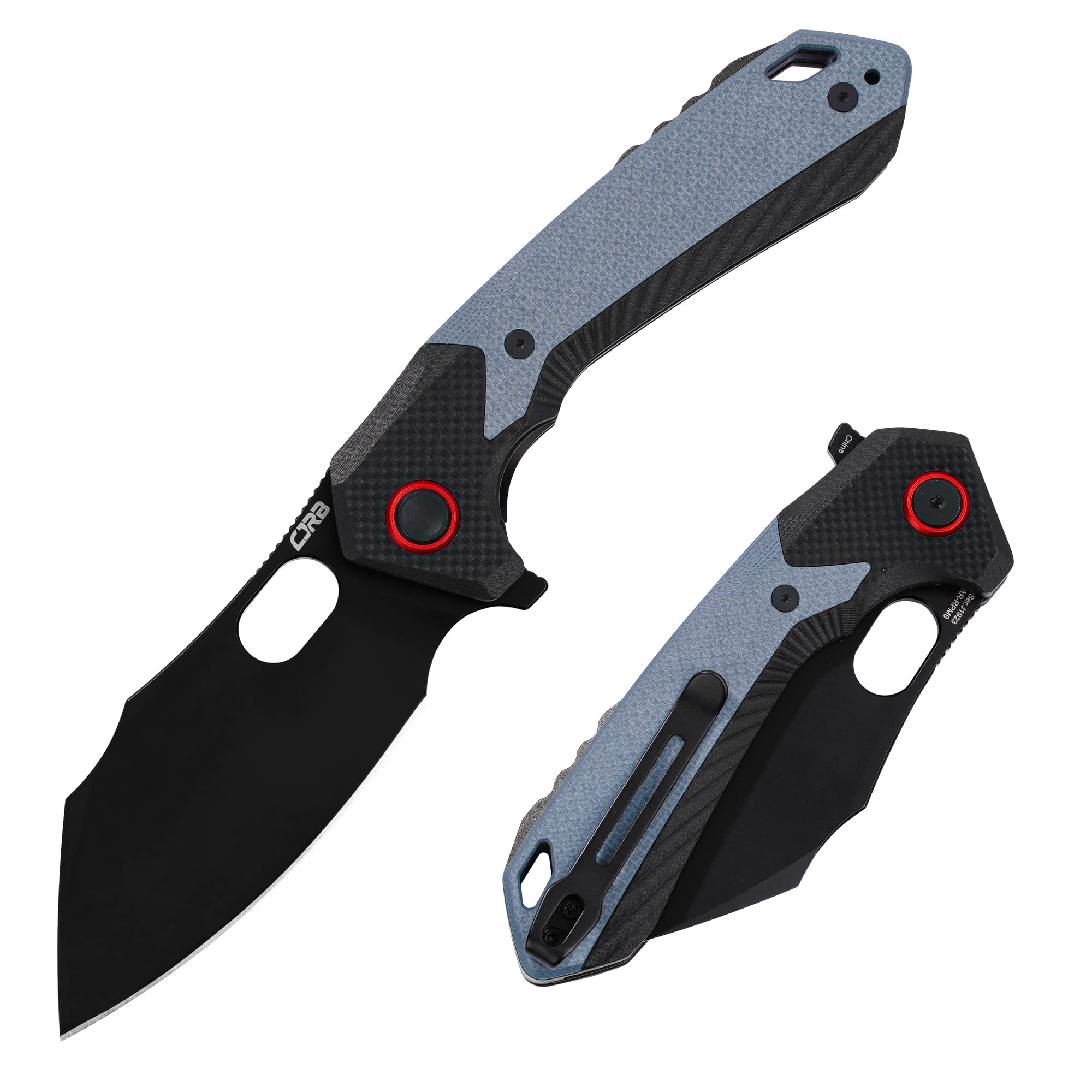CJRB Crag Folding Knife with Caldera Blue EDC Companion - Premium Pocket Knife for Outdoor, Camping, Hiking & Everyday Carry (EDC)