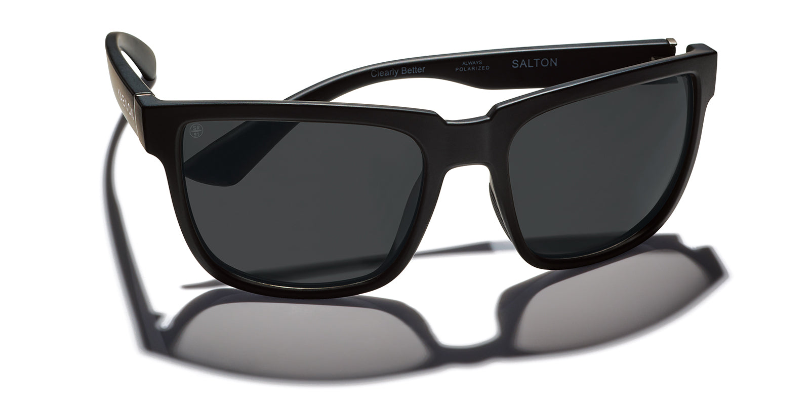 Salton Polarized Sunglasses for Men & Women - Matte Black Frame with Grey Lenses - UV Protection, Anti-Glare - Perfect for Driving, Fishing & Outdoor Activities