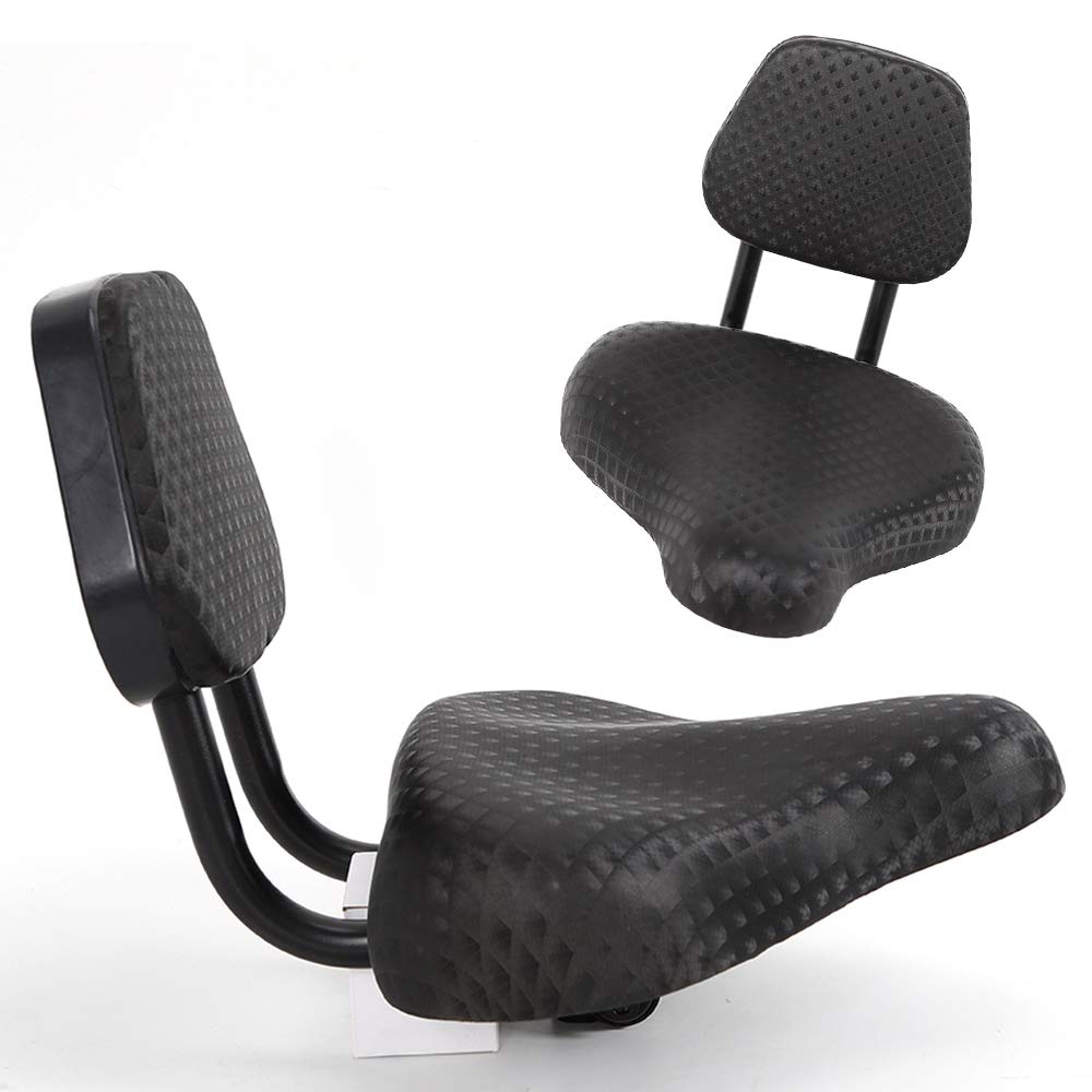 Comfortable PU Cushion Bike Seat with Backrest - Universal Bicycle, Tricycle & Cruiser Saddle - Perfect for Long Rides, Commuting & Leisure Cycling