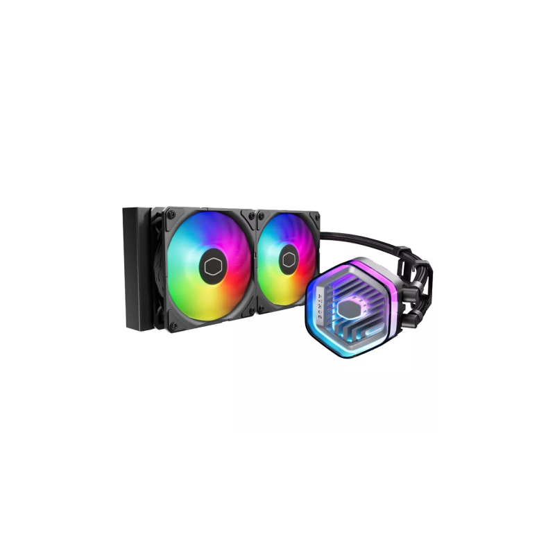 Cooler Master MLX D24M A25PZ R1 CM MasterLiquid 240 Atmos ARGB CPU Liquid Cooler - 240mm RGB AIO Cooler for Intel/AMD PCs - Perfect for Gaming Rigs & High-Performance Workstations (5-Year Warranty)