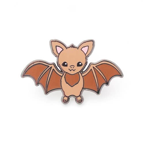 Brown Bat Enamel Pin - Vintage Gothic Bat Brooch for Jackets, Bags & Hats - Unique Halloween Accessories & Goth Jewelry for Women & Men