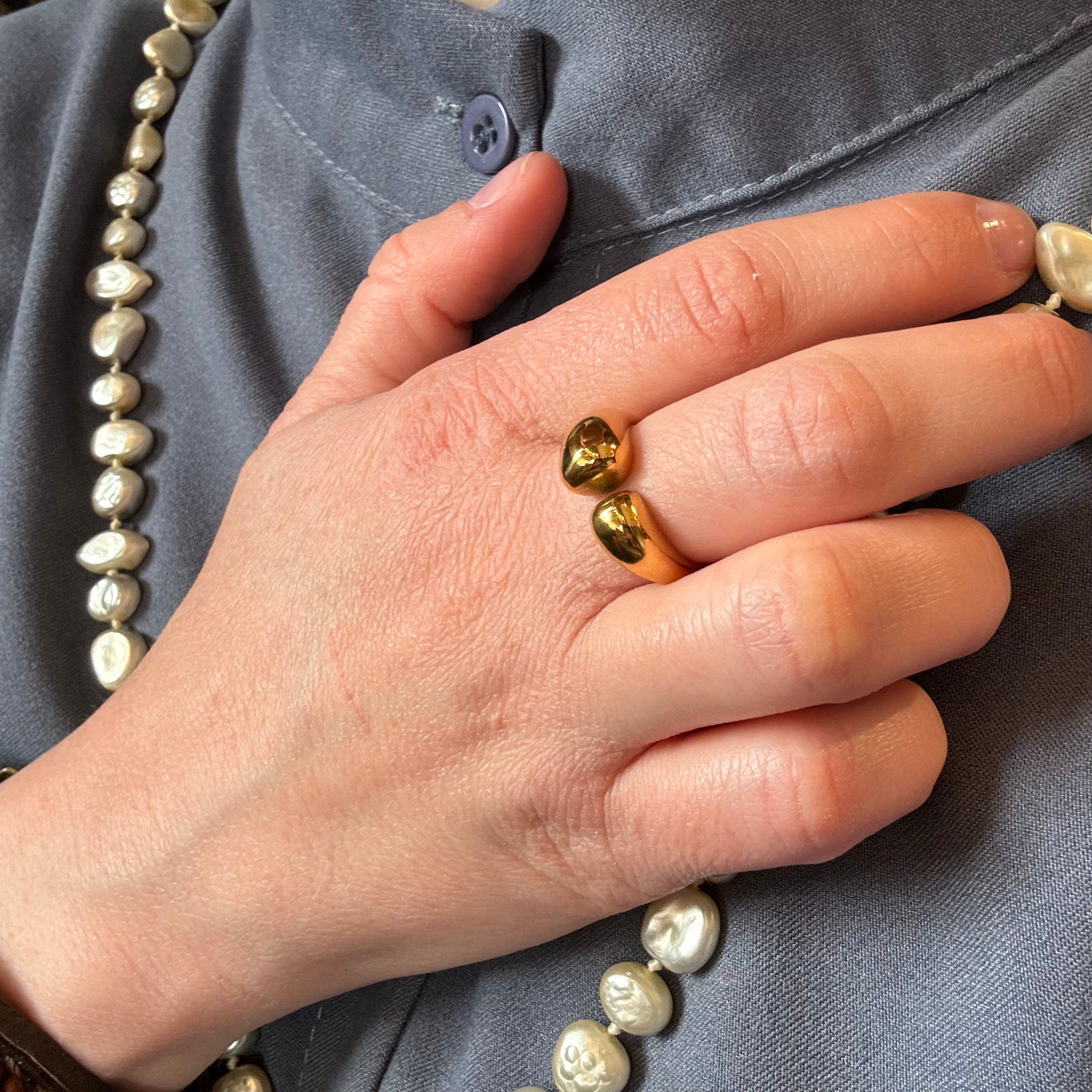 Vintage Gold Bubbly Ring for Women - Elegant Champagne Bubble Statement Jewelry - Perfect for Parties, Weddings & Special Occasions