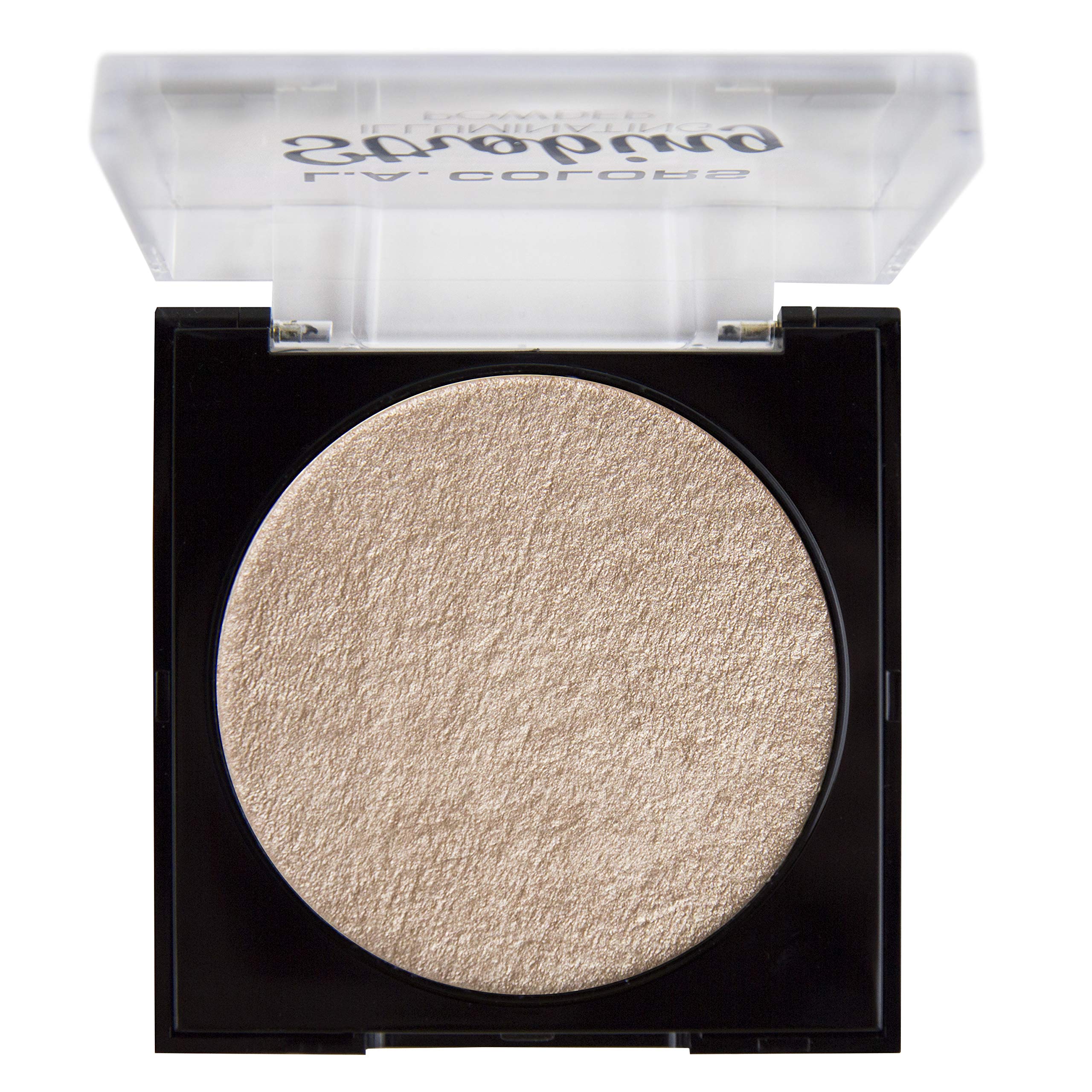 L.A. COLORS Strobing Highlighter Powder - Champagne CSP256 - Illuminating Face Makeup for Glowing Skin | Perfect for Contouring, Highlighting & Evening Makeup Looks