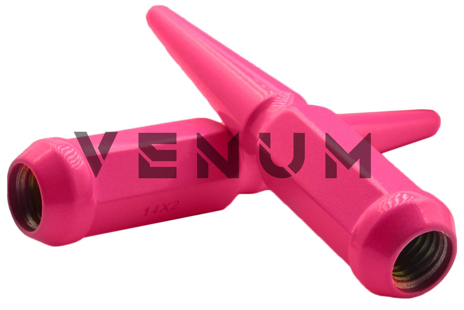 Venum 32-Piece Hot Pink Spike Lug Nuts Set - Powder Coated Steel 4.5