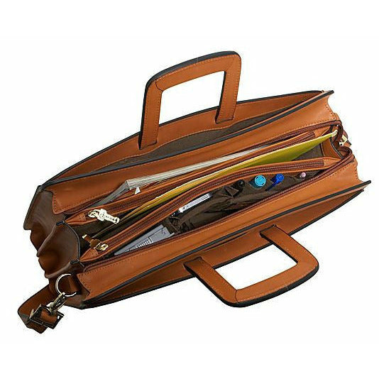 Professional Genuine Leather Briefcase for Business & Travel - Durable Laptop Bag with Multiple Pockets, Perfect for Office, Commuting & Business Trips #9002
