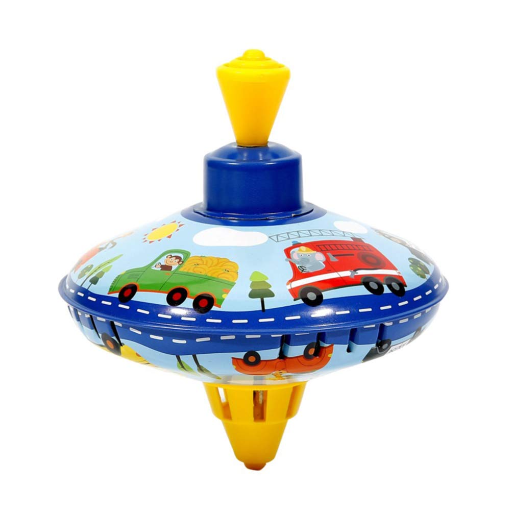 Zerodeko Metal Spinning Top Toy - Classic Cartoon Animal Gyro Toy for Kids & Toddlers, Durable Iron Sheet Finger Top for Birthday & Children's Day Gifts (Blue) - Perfect for Indoor Play, Stress Relief & Developing Fine Motor Skills