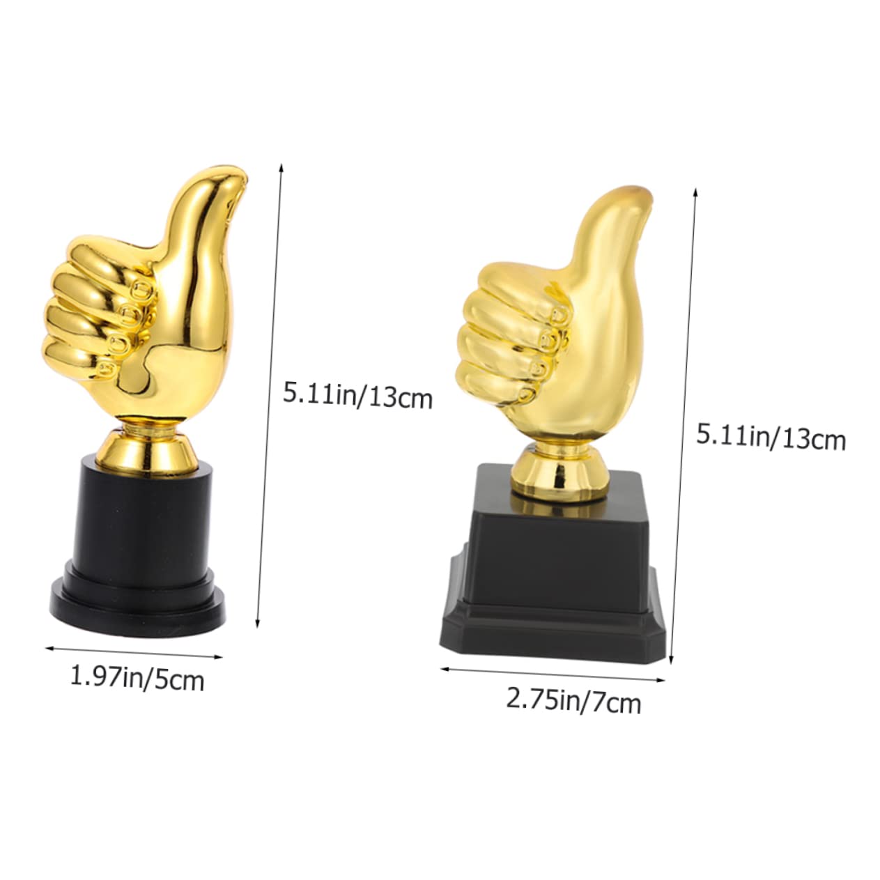 FOYTOKI 4 Pack Golden Thumbs Up Trophy Toys - Kids Reward Prize, Mini Plastic Awards for Classroom, Party Favors & Motivational Gifts for Children