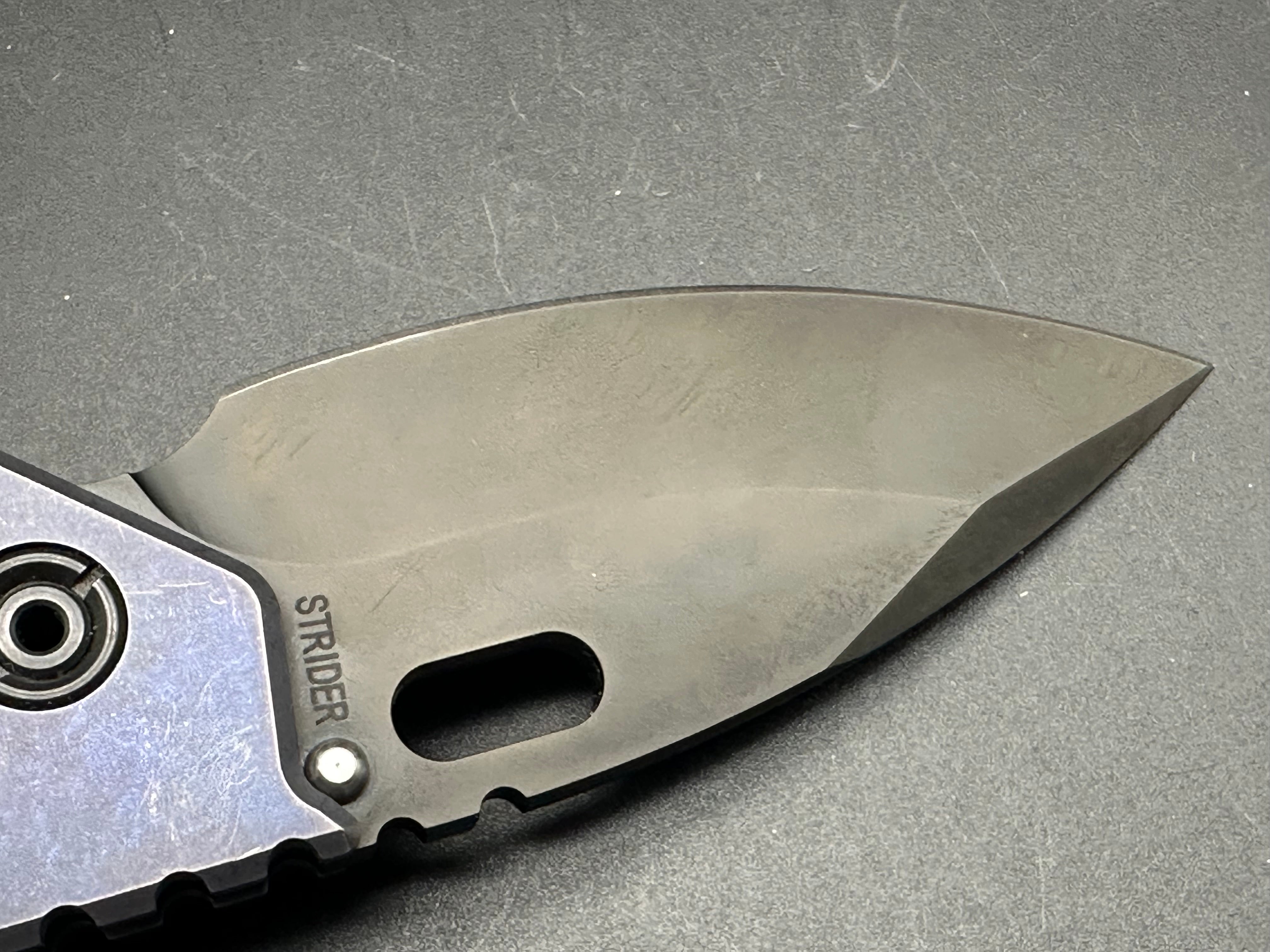 Strider .75 AR Folding Knife - Blue Titanium Handle & S45VN Steel Blade for Outdoor Survival, Camping, and Everyday Carry (EDC)