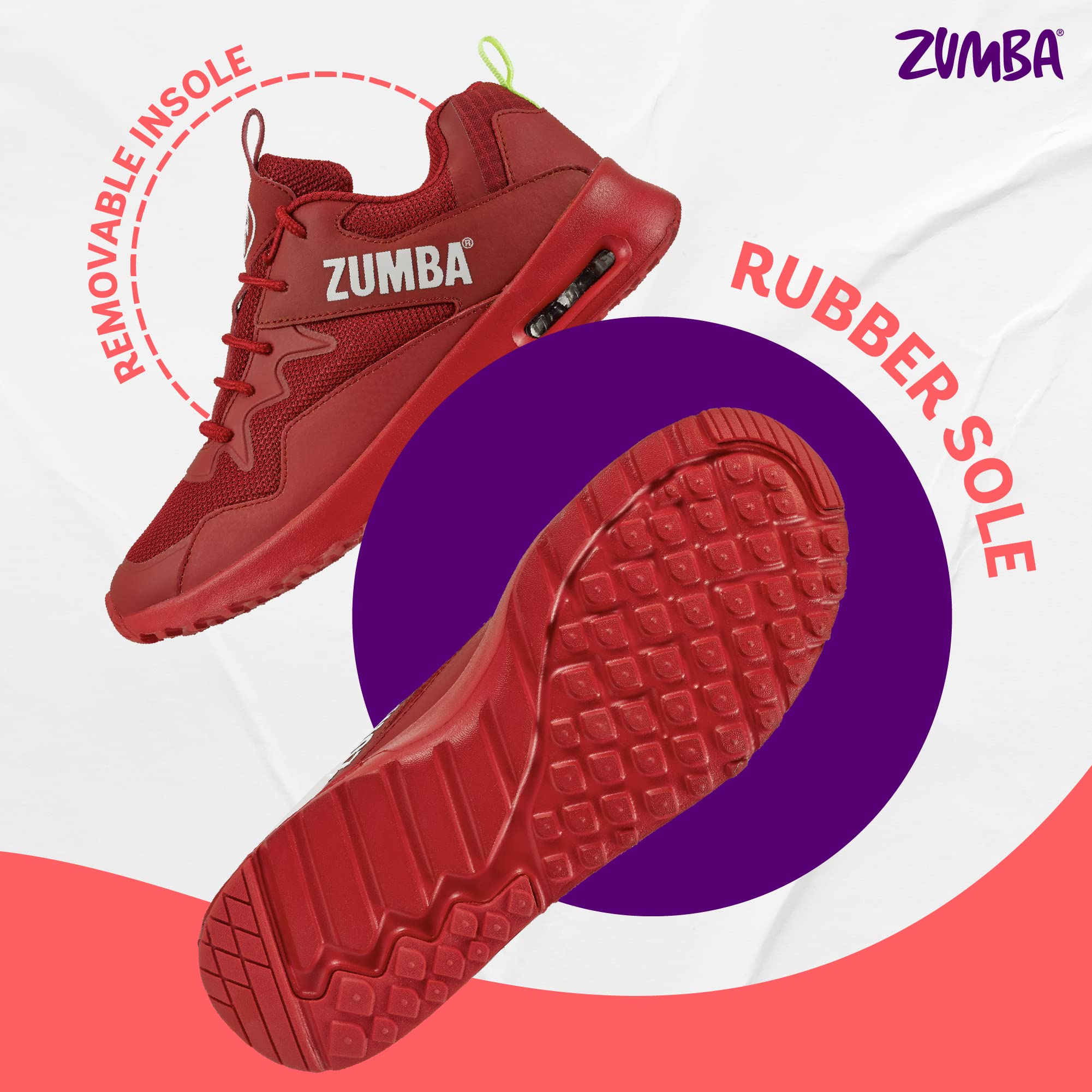 ZUMBA Women's Air Classic Sneakers - Non-Slip Low-Top Dance Shoes for Women | Perfect for Zumba Fitness, Dance Workouts & Casual Wear
