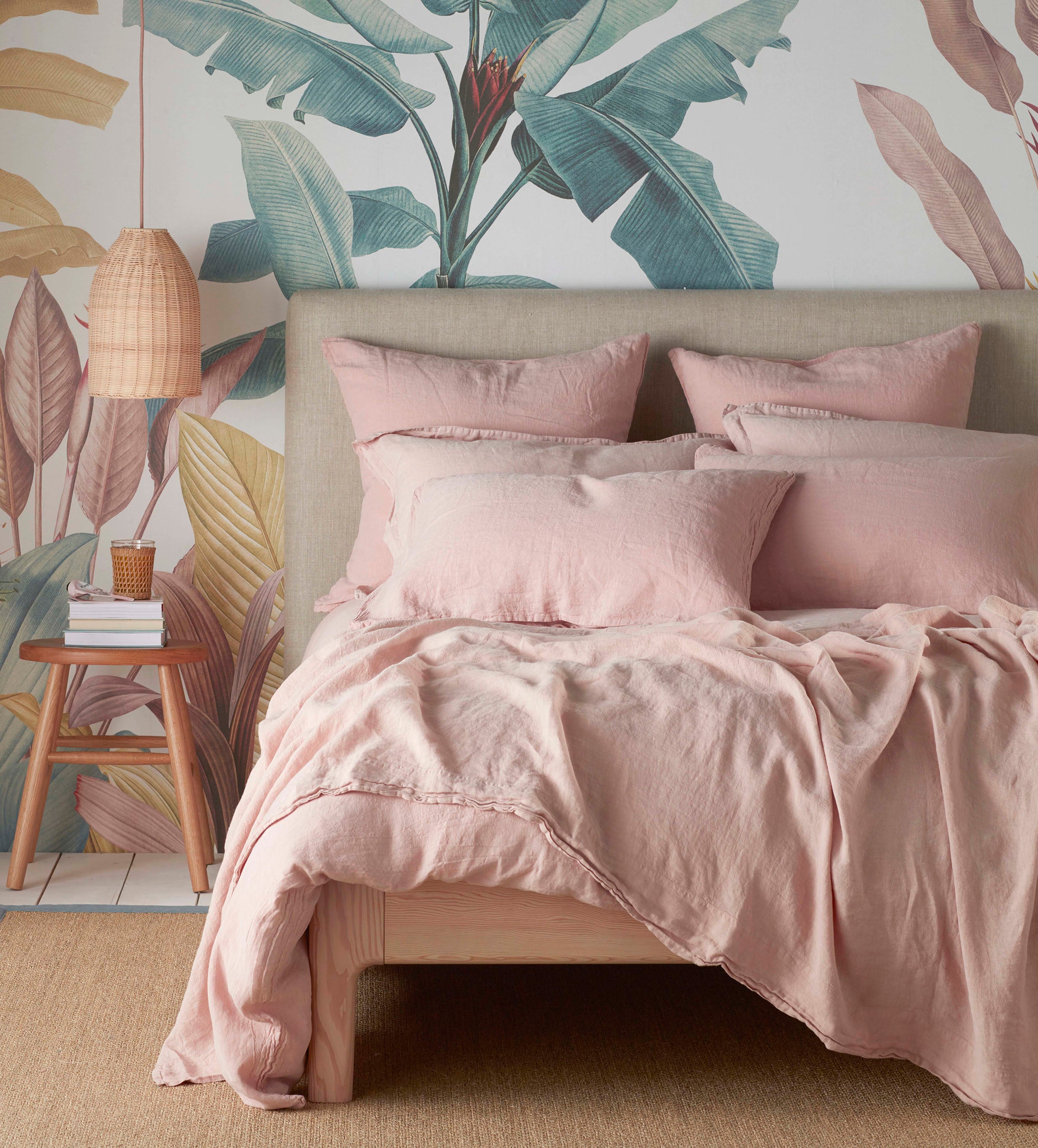 Blush Pink 100% Linen Duvet Cover Set - Soft Breathable Bedding for All Seasons - Perfect for Master Bedroom, Guest Room & Cozy Home Decor