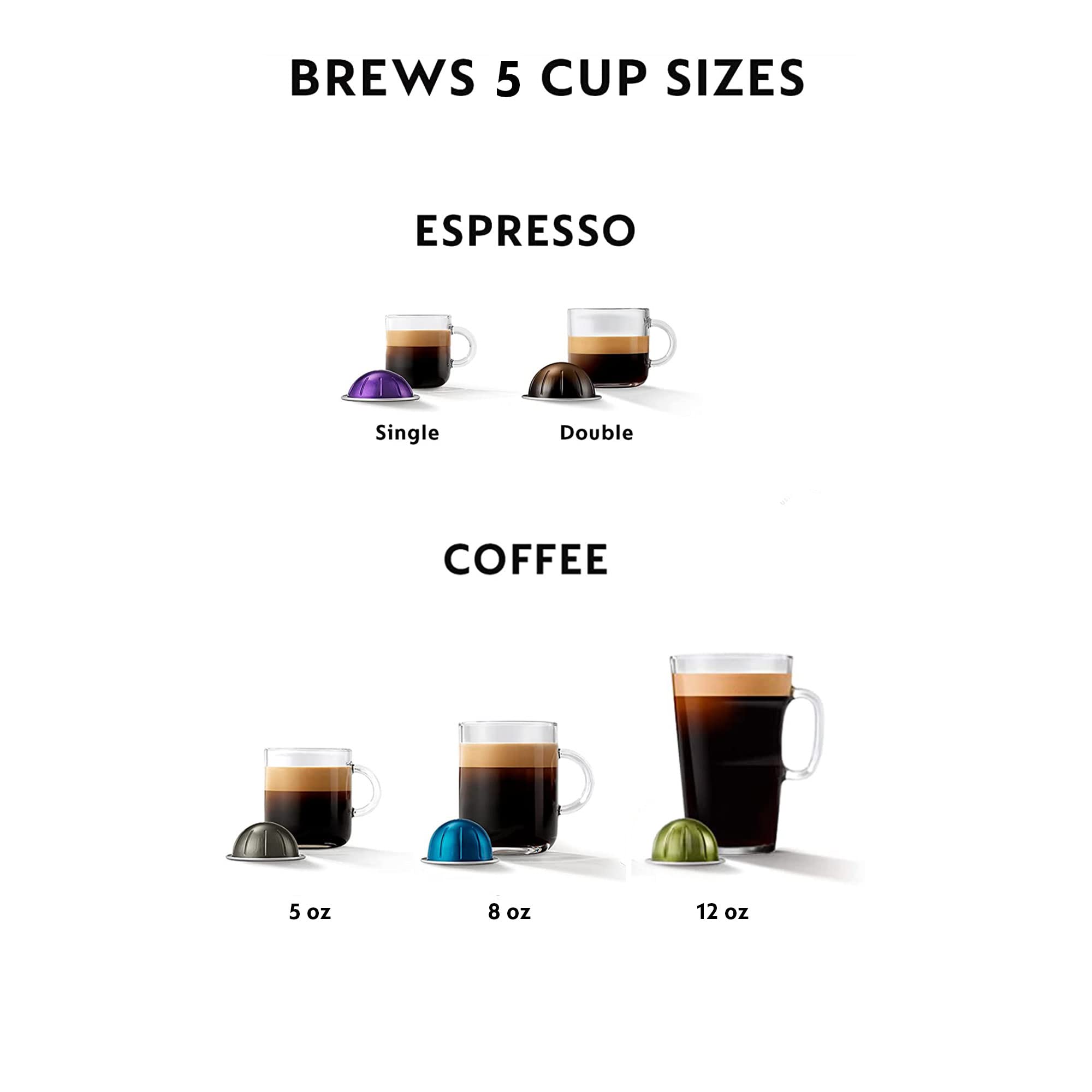 De'Longhi Nespresso Vertuo Pop+ Deluxe Coffee & Espresso Maker Machine - 120V, Silver | Perfect for Home, Office & Small Spaces | Brews Coffee, Espresso & Lungo