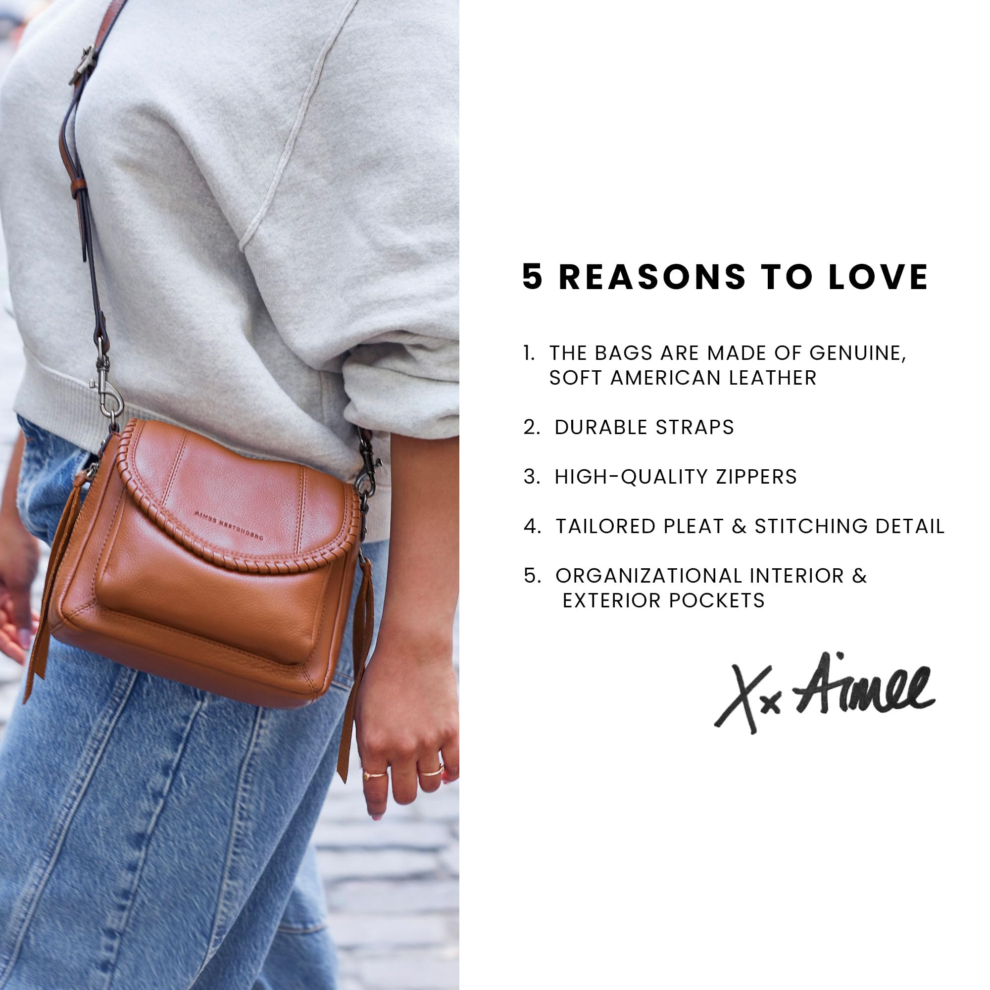 Aimee Kestenberg All For Love Mini Crossbody Bag - Stylish Vegan Leather Purse for Women, Perfect for Date Night, Travel & Everyday Use