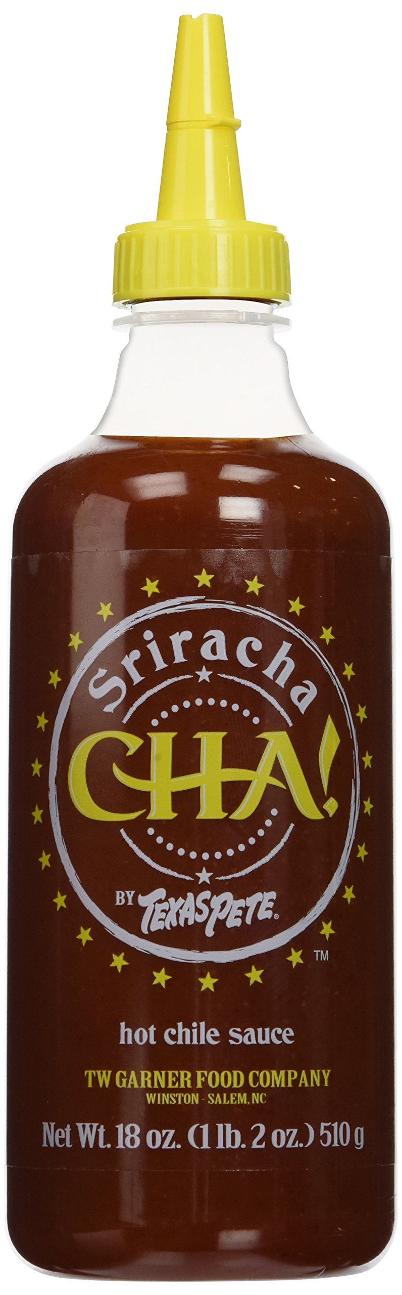 Texas Pete Cha! Sriracha Hot Chile Sauce - 18 Oz (Pack of 2) | Spicy Asian-Inspired Hot Sauce for Wings, Tacos, Ramen & Stir Fry | Perfect for Cooking, Grilling & Dipping