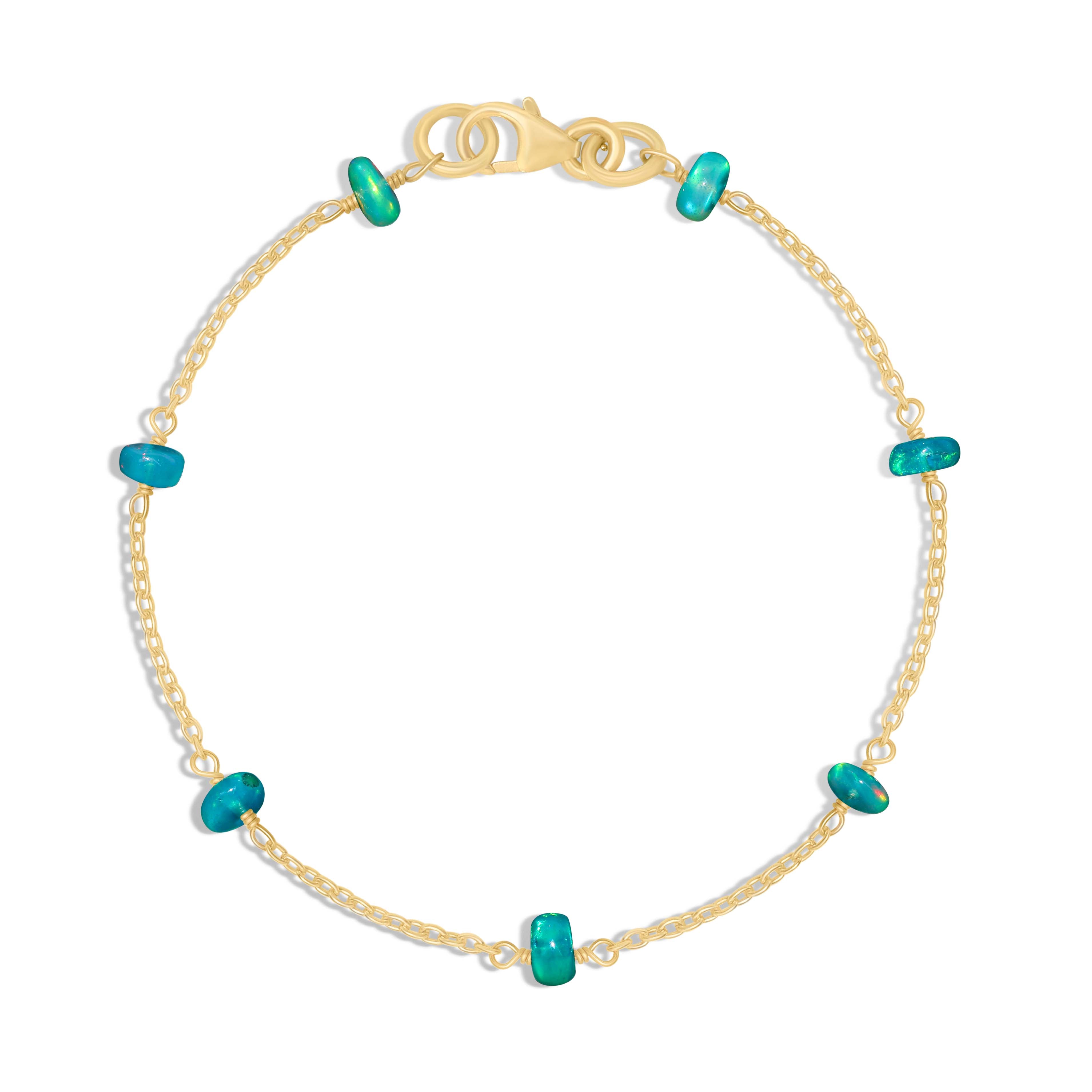 Handmade Green Opal Smooth Beaded Chain Bracelet for Women | Natural Stone Jewelry | Boho Chic Accessory for Everyday Wear & Special Occasions