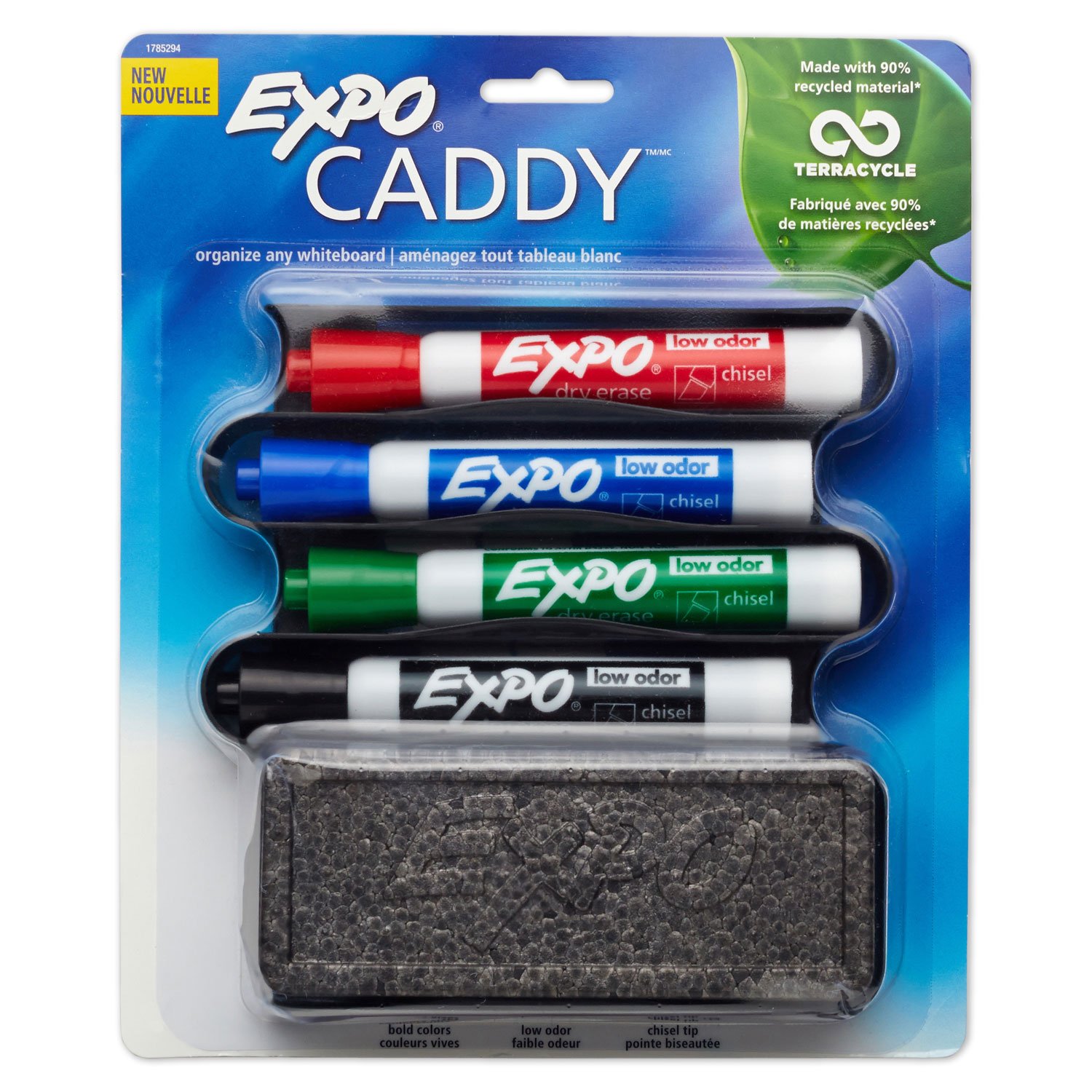 Expo Whiteboard Caddy Organizer - Premium Dry Erase Marker & Accessory Holder for Classroom, Office & Home Use