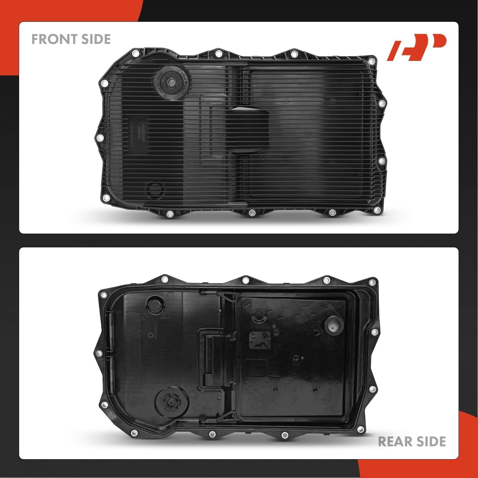 Premium Transmission Oil Pan with Gasket & Drain Plug - Compatible with Ram 1500/2500/3500, Jeep Grand Cherokee, Dodge Charger/Challenger, Chrysler 300 - Fits 8-Speed Automatic Transmission - Perfect for Transmission Fluid Changes & Maintenance