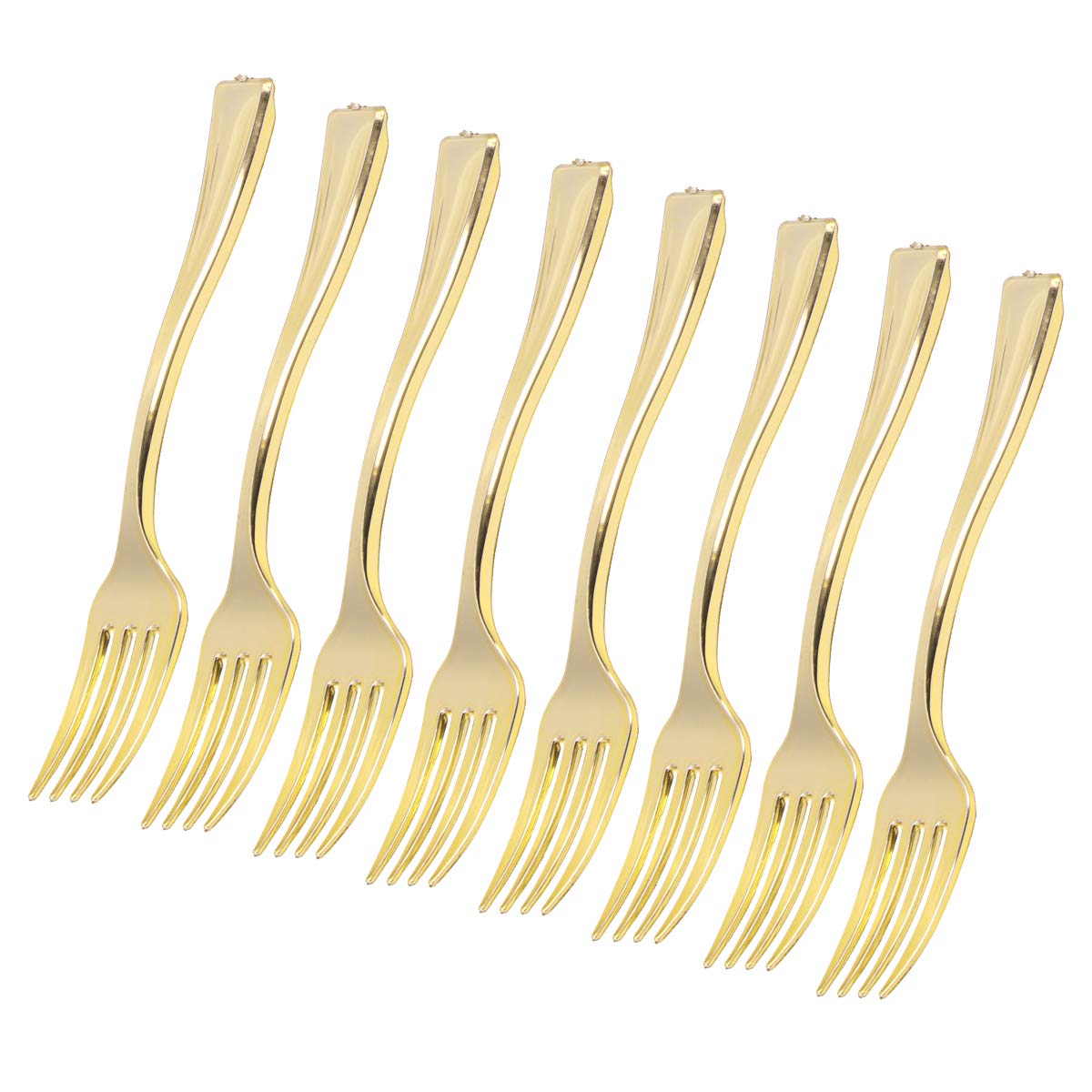 24-Pack Disposable Mini Forks - Gold Dessert Forks for Fruit, Pudding, Party & Catering - Perfect for Restaurants, KTV, Weddings & Home Entertaining