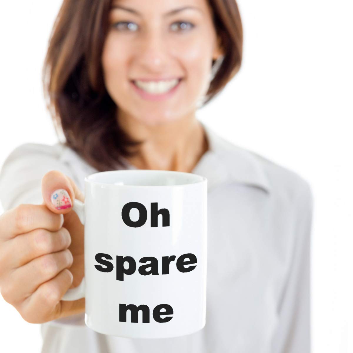 Bowling Addict Coffee Mug - 'Oh Spare Me' Funny 11 oz White Ceramic Cup - Perfect for Bowling Enthusiasts & Coffee Lovers at Home or Office