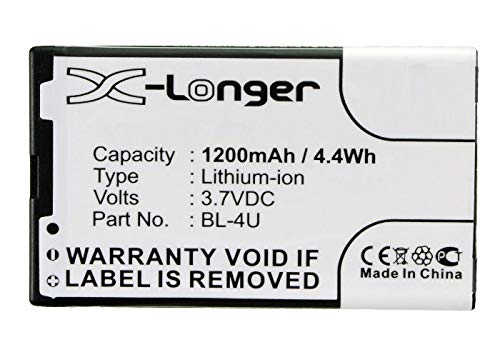 Synergy Digital BL-4U Replacement Battery for MyPhone 9005 & Blu Phones - 1200mAh Li-Ion 3.7V High Capacity Cell Phone Battery | Perfect for Travel, Work & Everyday Use
