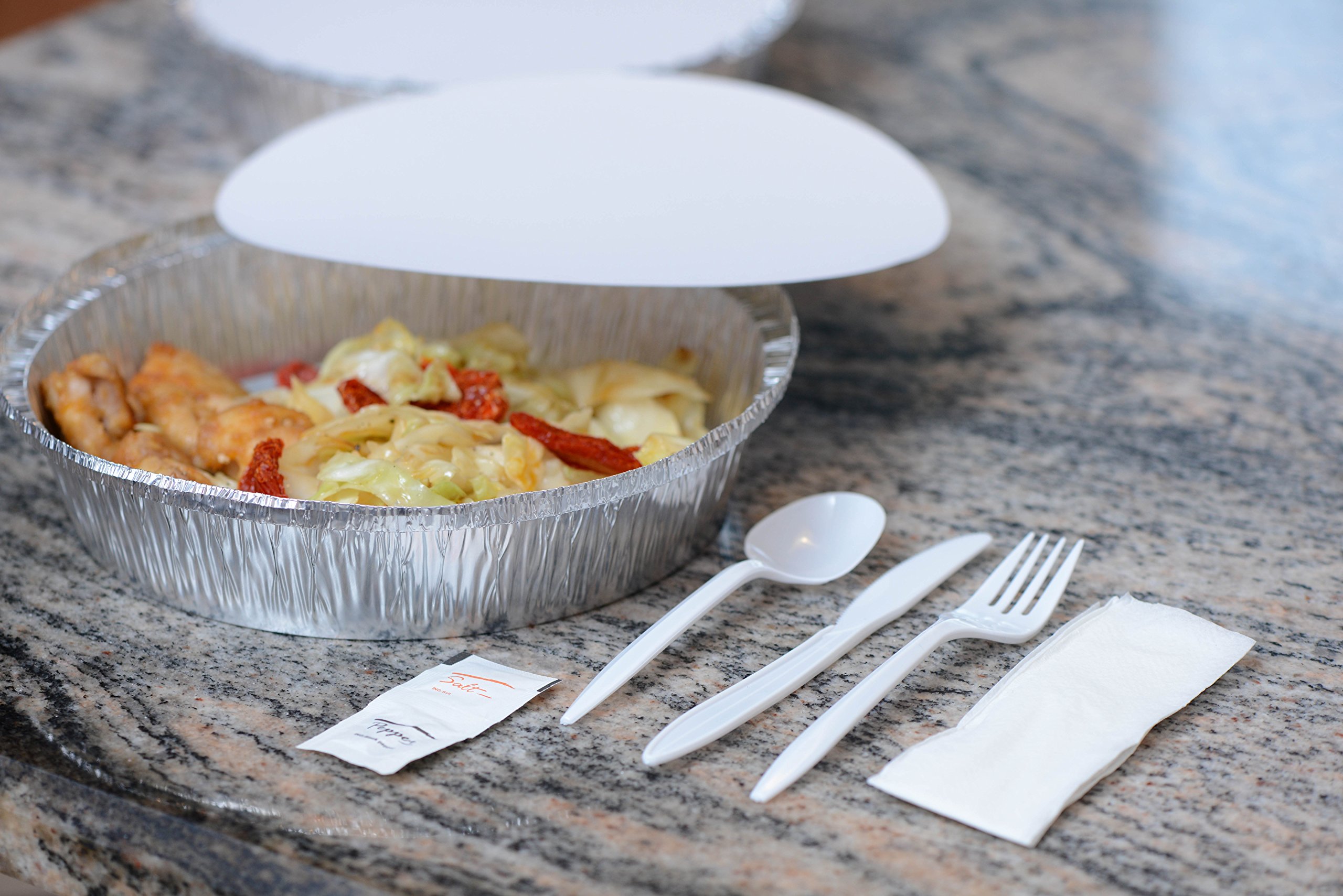 EcoQuality 400-Pack 7-Inch Disposable Aluminum Foil Pans with Board Lids - Round Baking Pans for Cooking, Catering, Restaurants & Parties - Perfect for Meal Prep, Takeout Containers & Food Storage