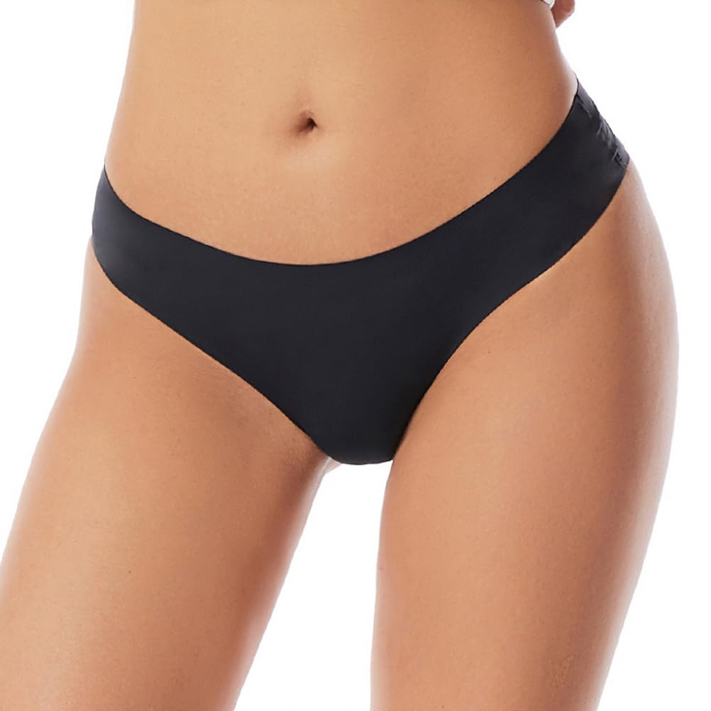 Women's Soft Seamless Bikini Underwear 6-Pack - Breathable Ice Silk No-Show Hipster Panties for Everyday Comfort | Low Rise & Half Back Design | Perfect for Yoga, Workouts, and Daily Wear