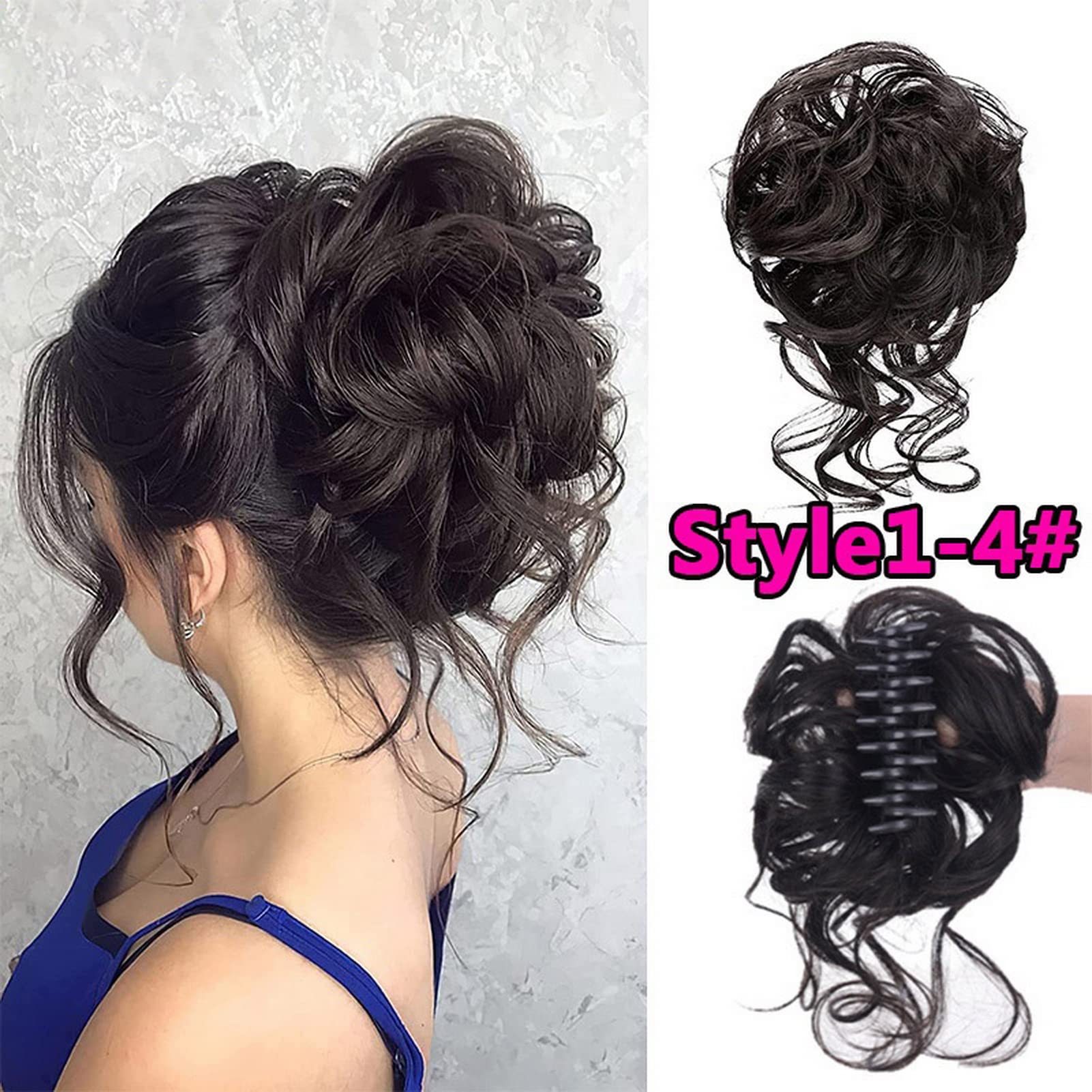 Faringoto Hair Bun Extensions - Messy Wavy Clip-in Hair Bun for Women, Bridal Hair Piece & Updo Accessory - Perfect for Weddings, Parties, and Everyday Styling