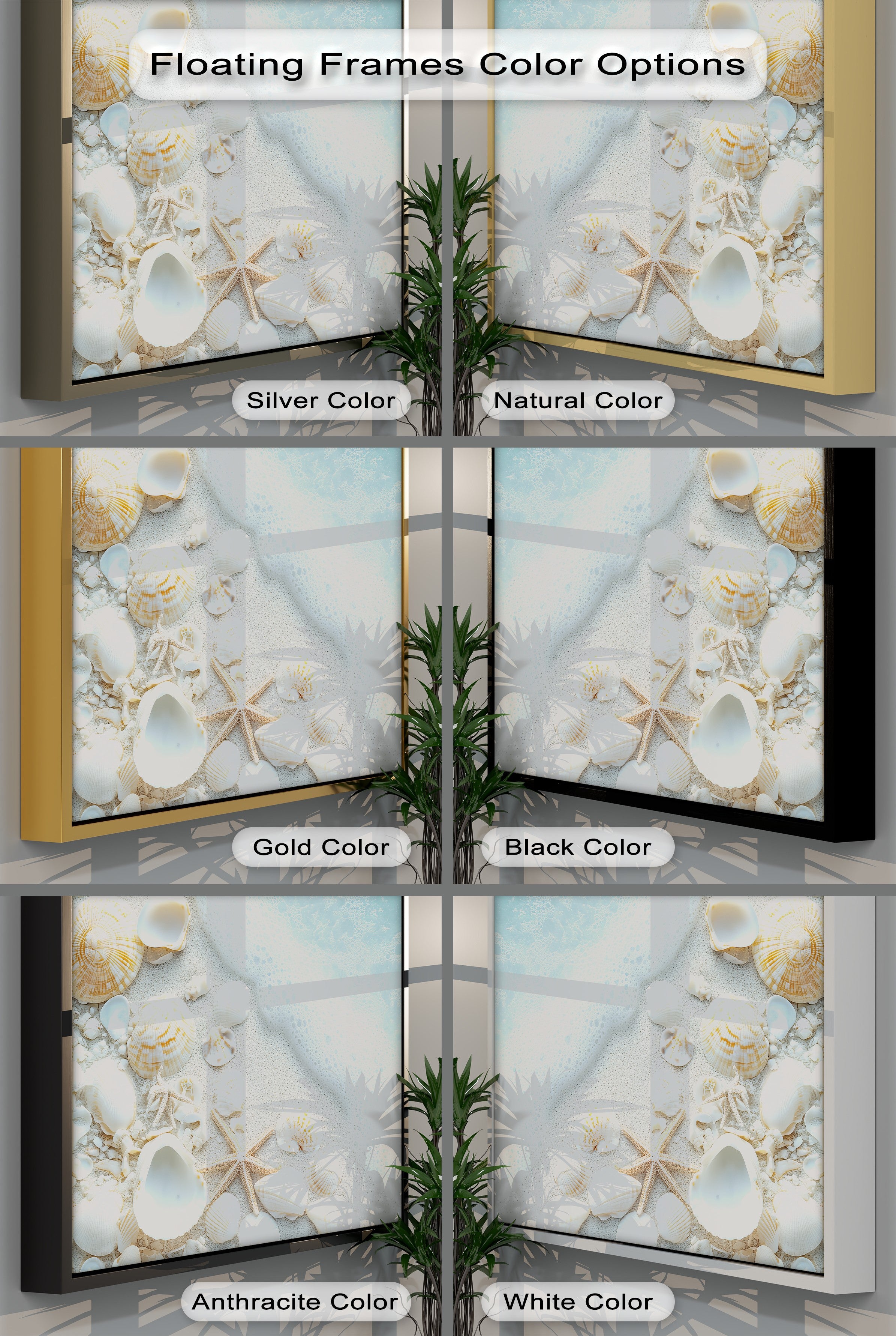 Coastal Calm Seashells and Shoreline Foam Canvas Print - Beach Themed Wall Art for Living Room, Bedroom & Office Decor