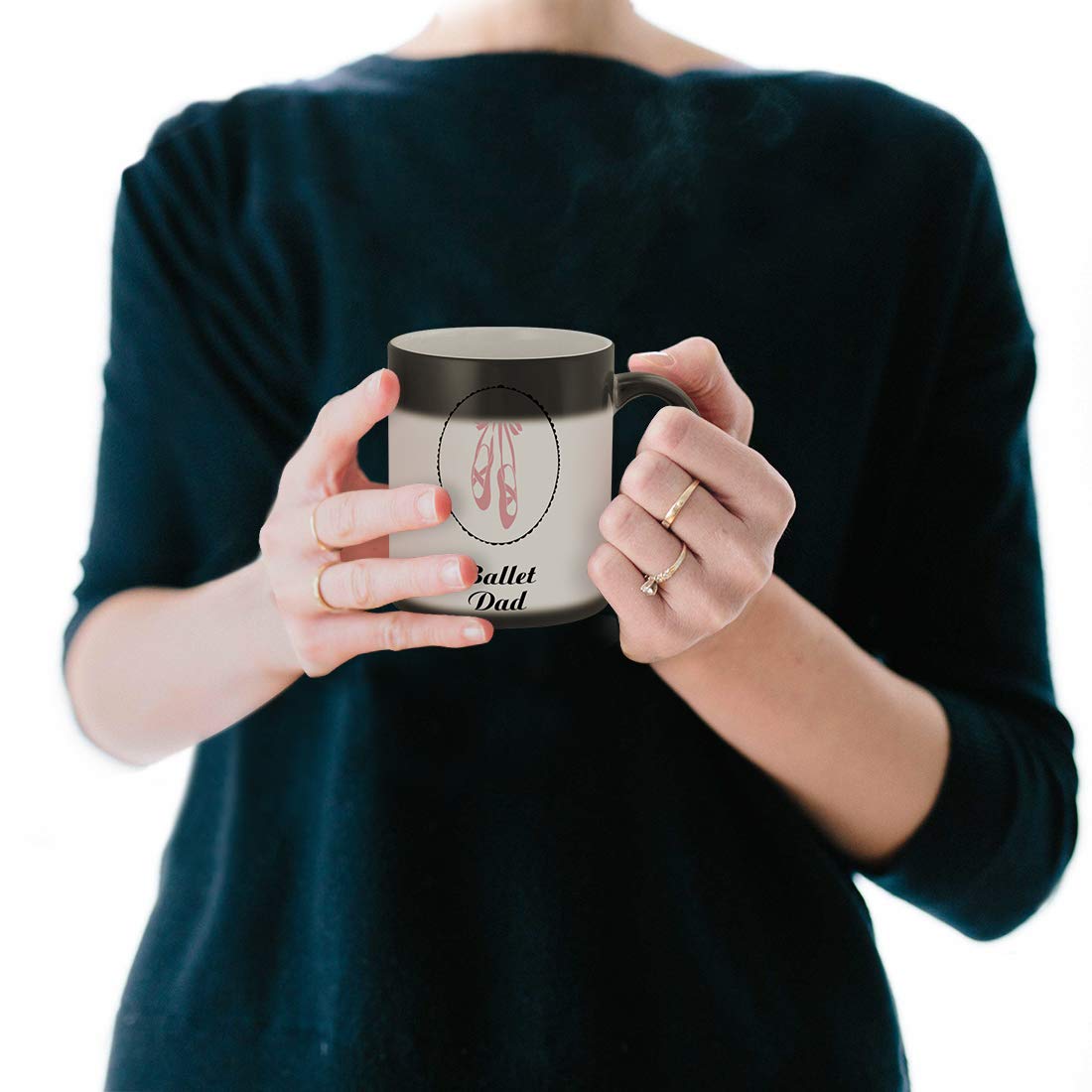Funny Color Changing Coffee Mug - 11oz Ceramic Magic Mug with Humorous 'Middle of the Road Ballet Dad #164' Design - Perfect Gift for Dancers, Coffee Lovers & Office Use