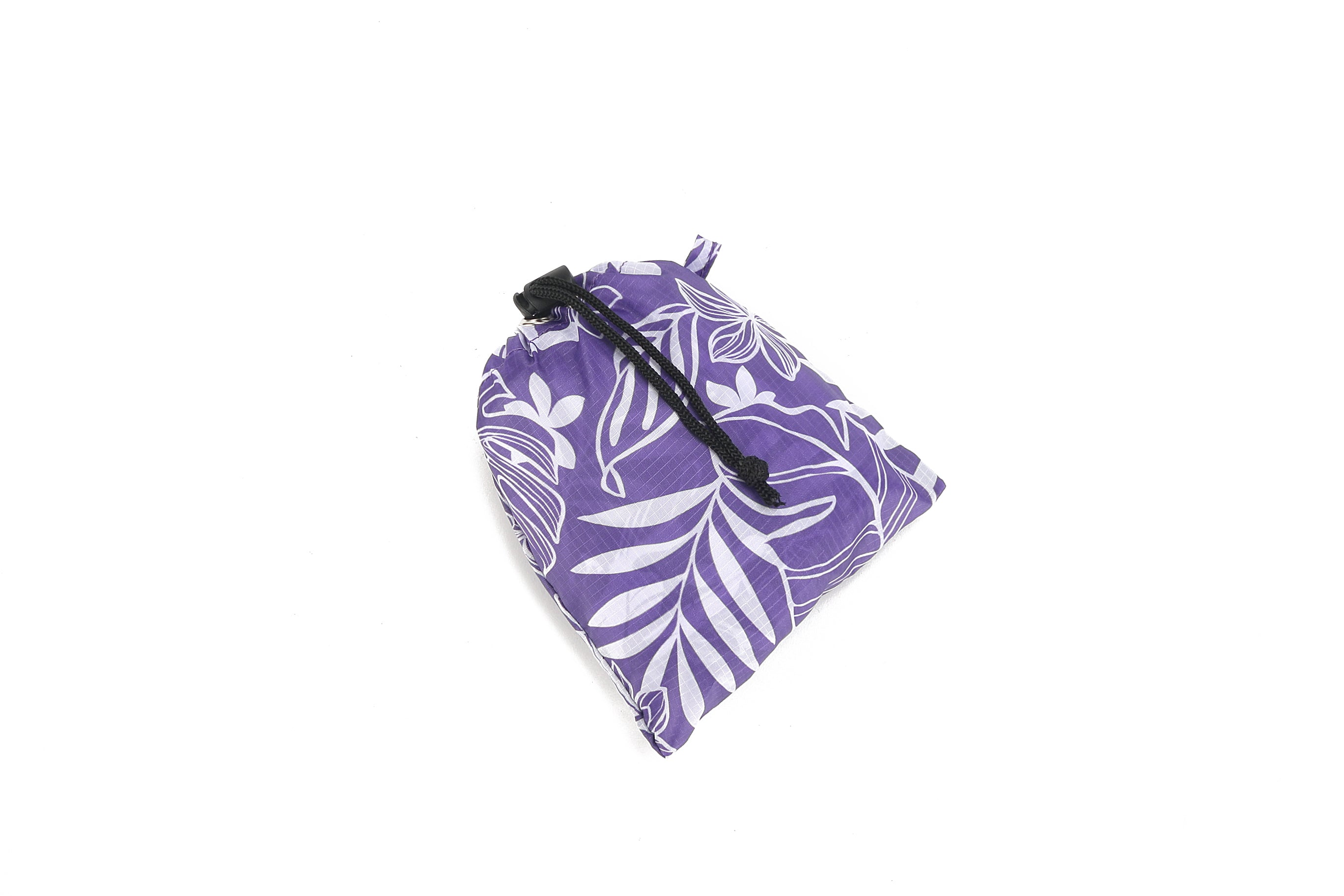 Foldable Reusable Shopping Bag - Jacqueline Plumeria Monstera Leaf Print in Purple | Eco-Friendly Grocery Tote for Shopping, Beach, Travel & Daily Use